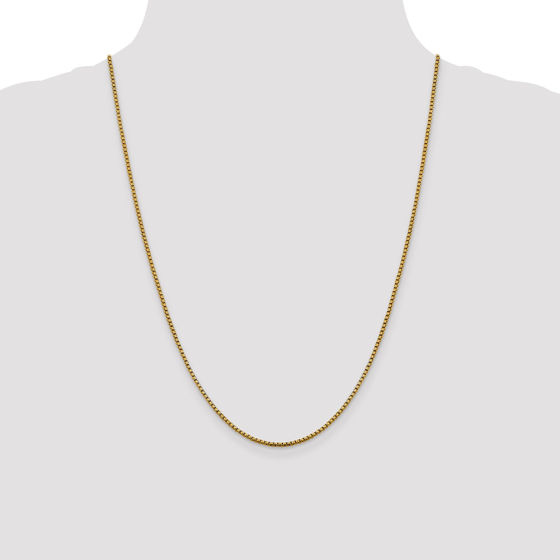 14K 1.85mm Semi-Solid D/C Round Box Chain