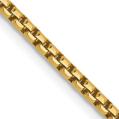 14K 1.85mm Semi-Solid D/C Round Box Chain