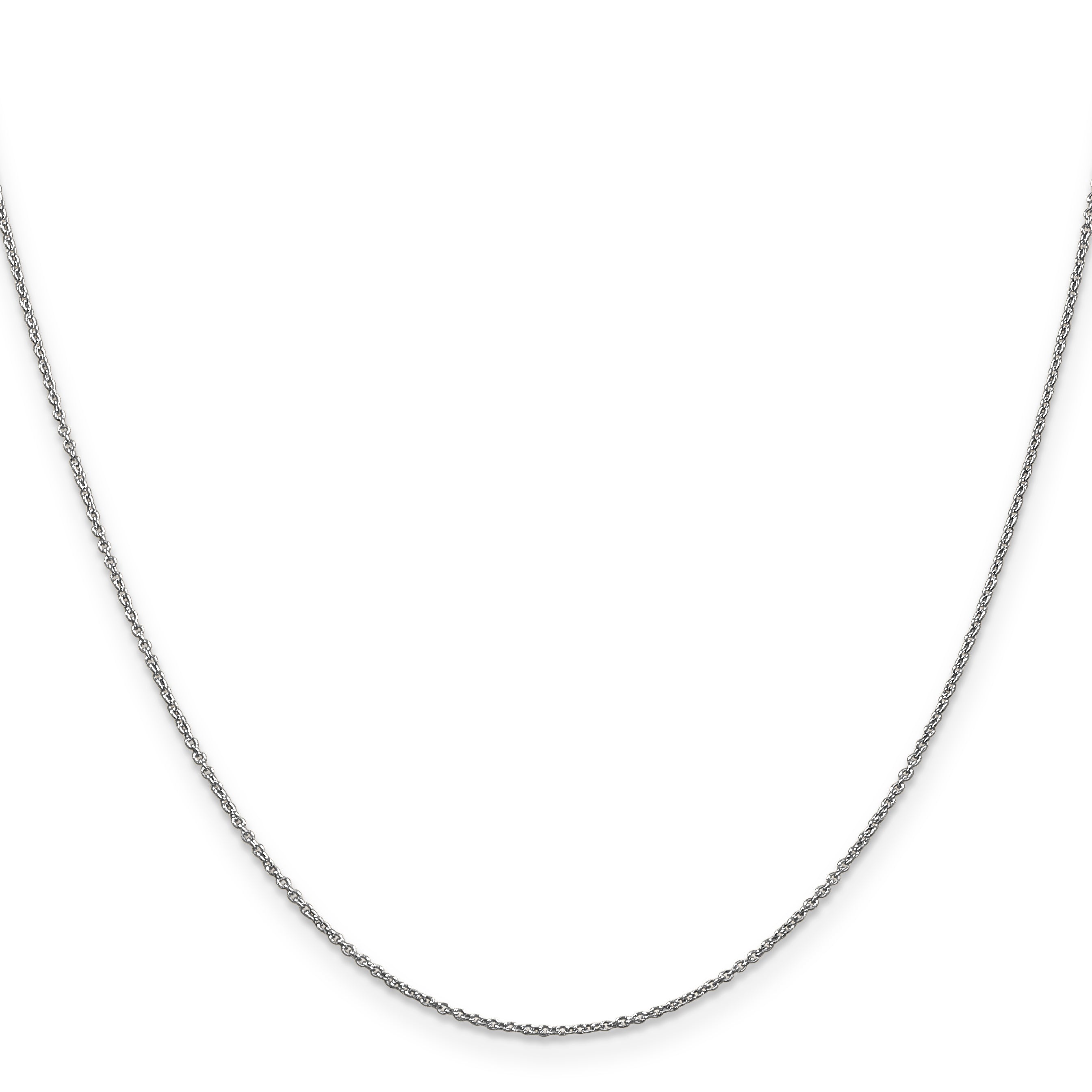 14K White Gold .9mm Round Cable Chain