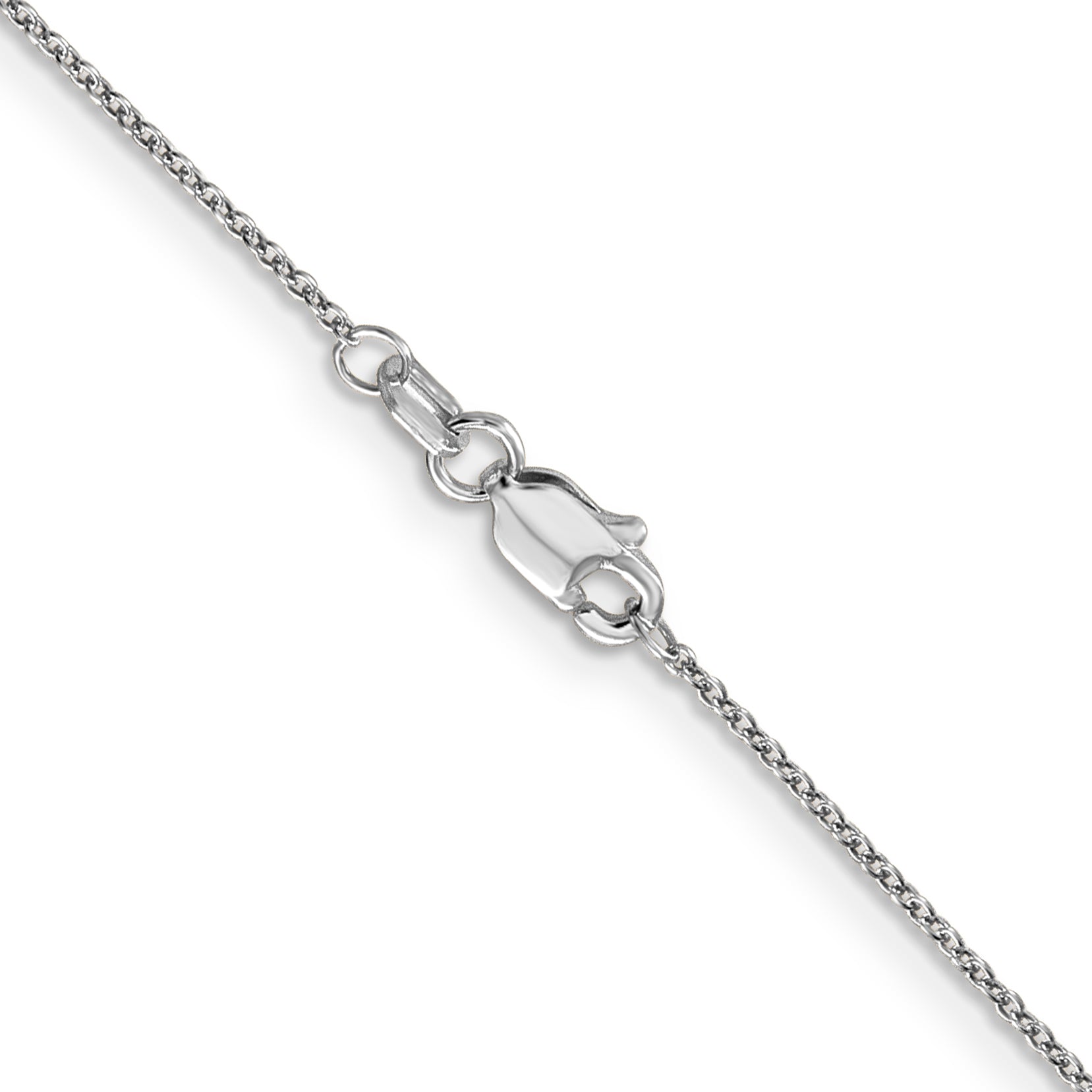 14K White Gold .9mm Round Cable Chain