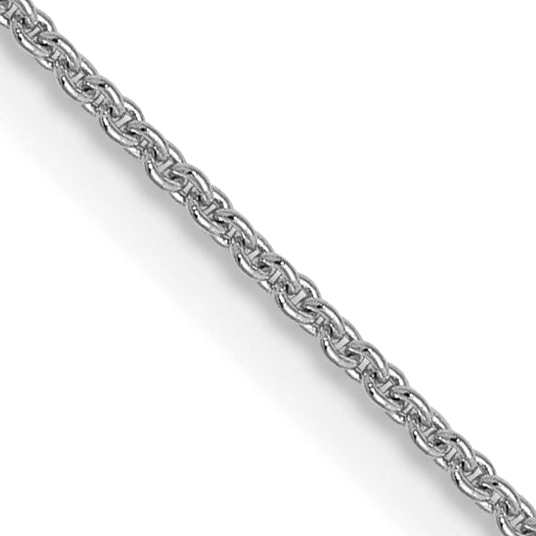 14K White Gold .9mm Round Cable Chain