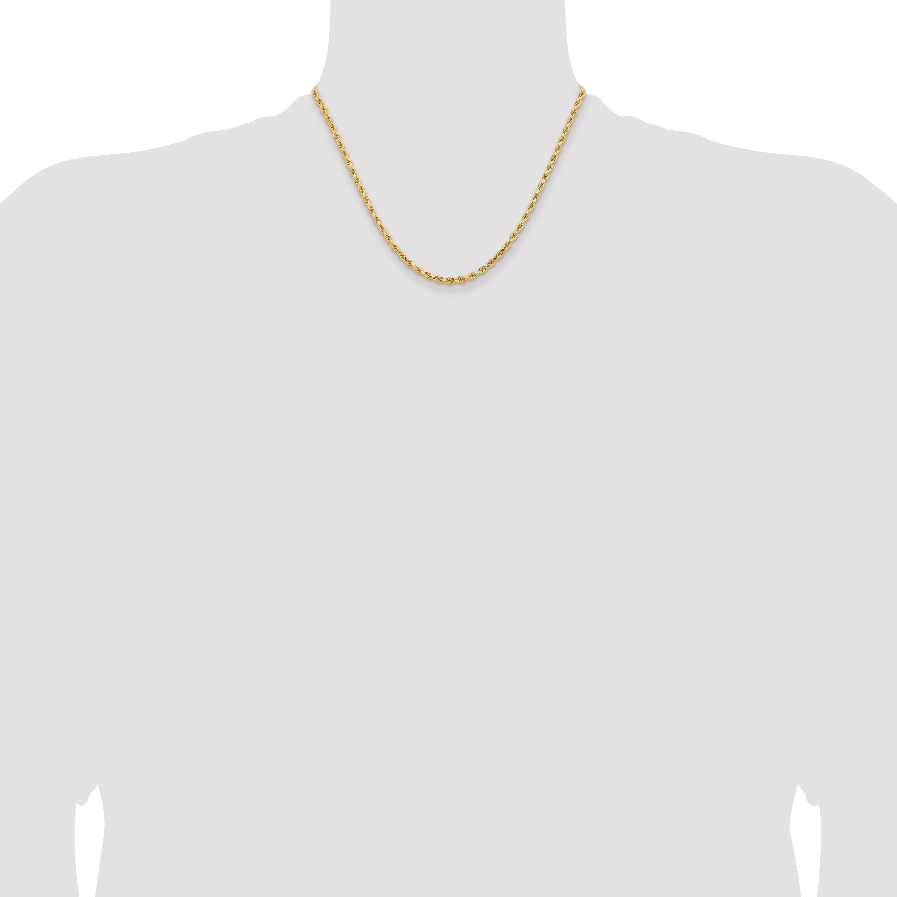 14K 3.25mm Diamond-Cut Rope Chain