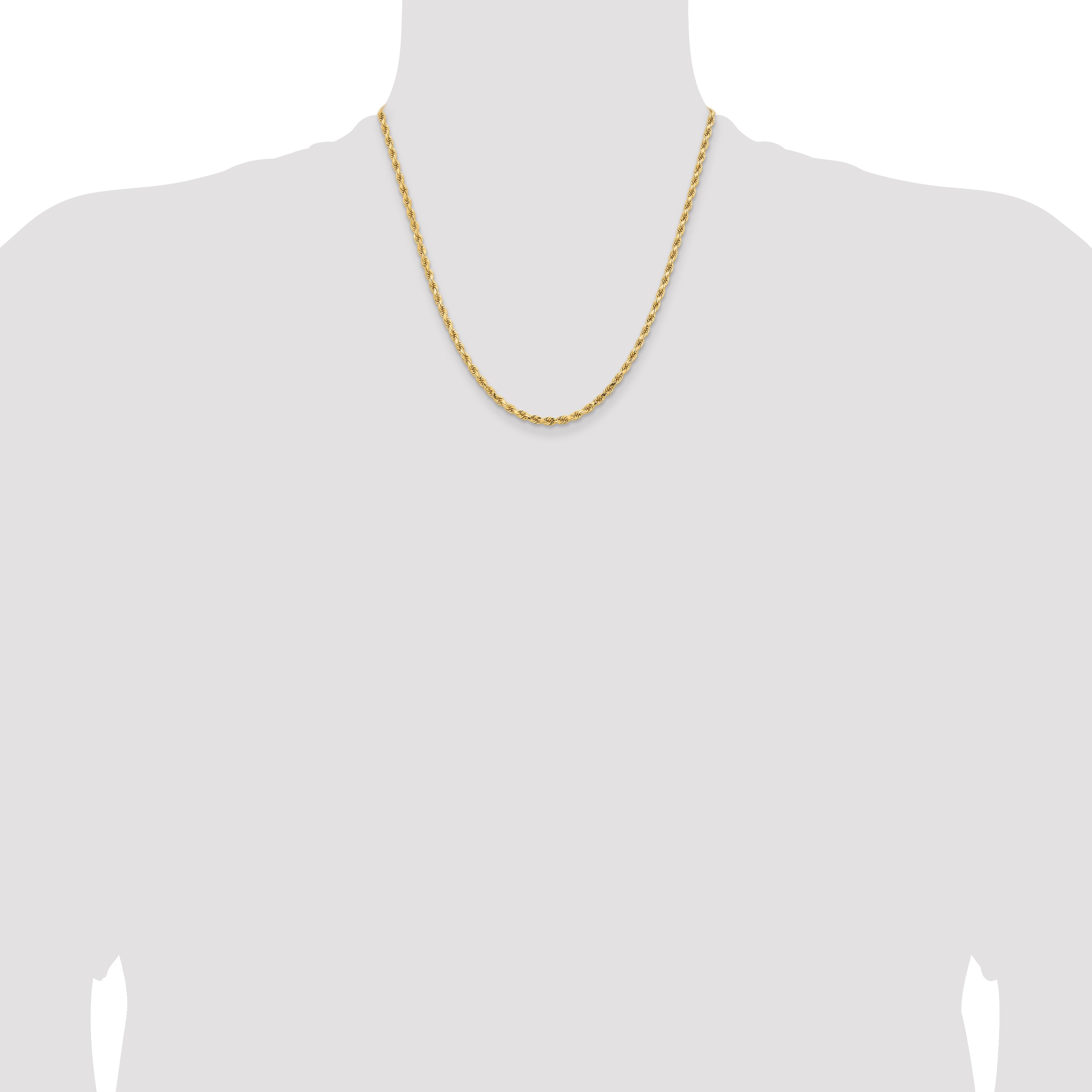 14K 3.25mm Diamond-Cut Rope Chain