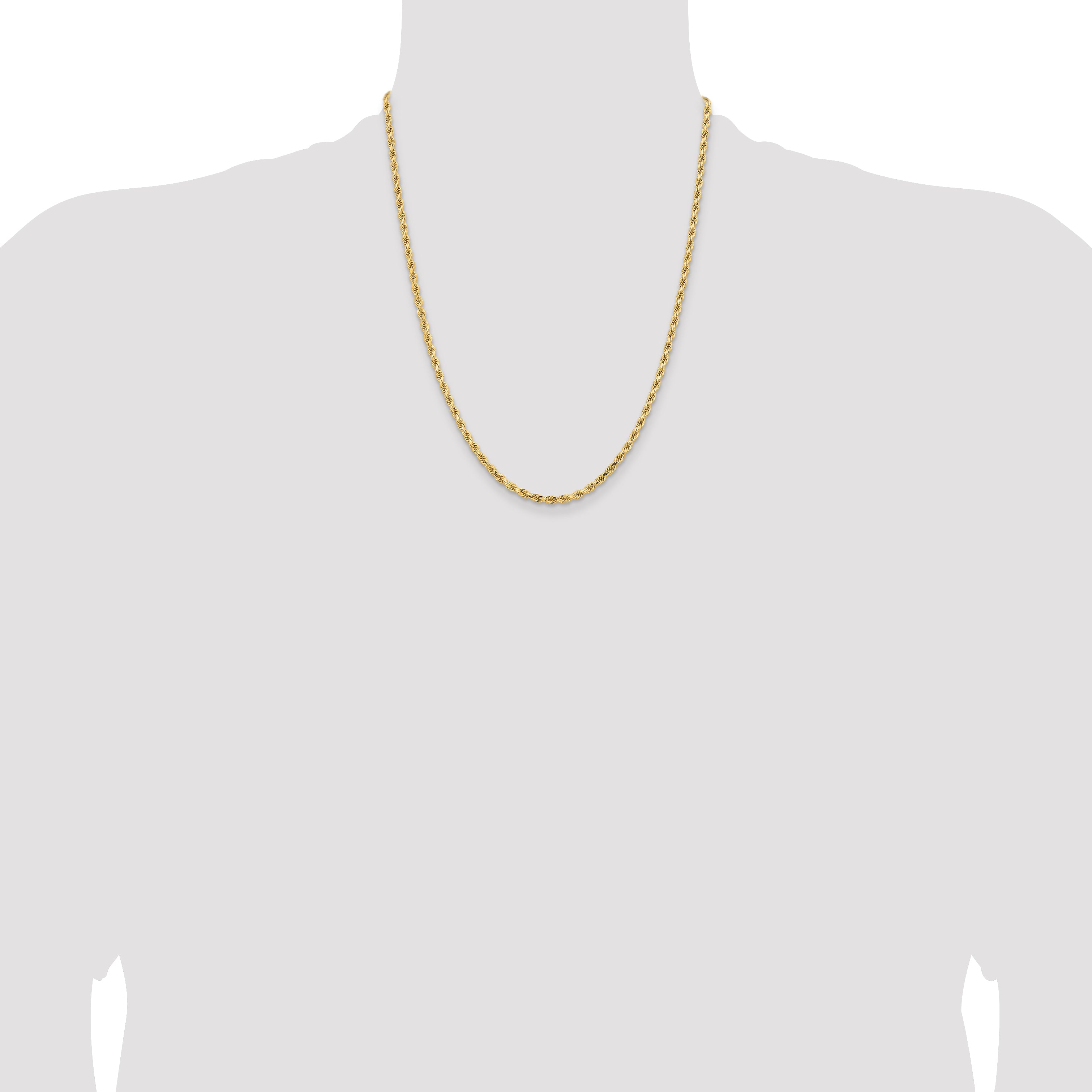 14K 3.25mm Diamond-Cut Rope Chain