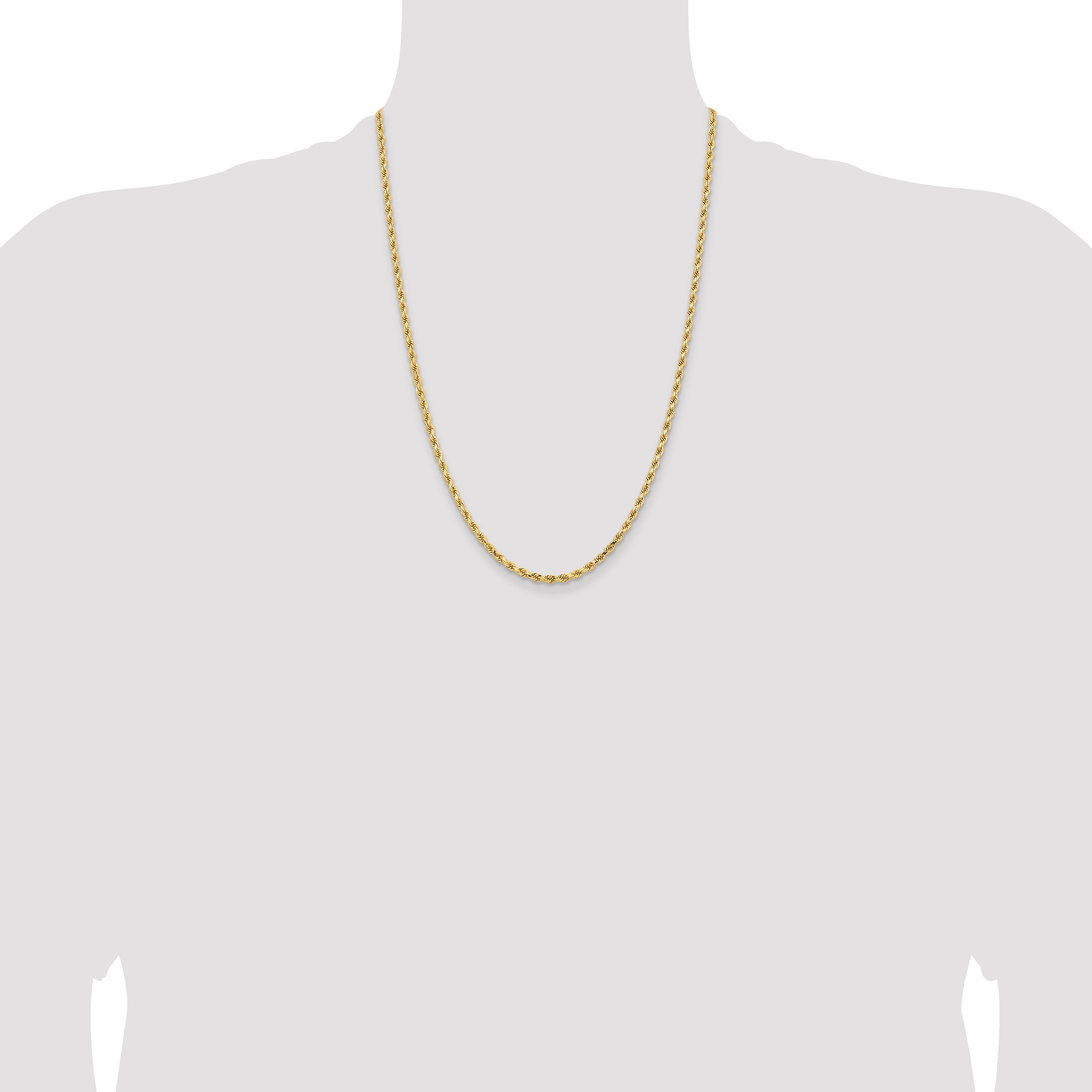 14K 3.25mm Diamond-Cut Rope Chain