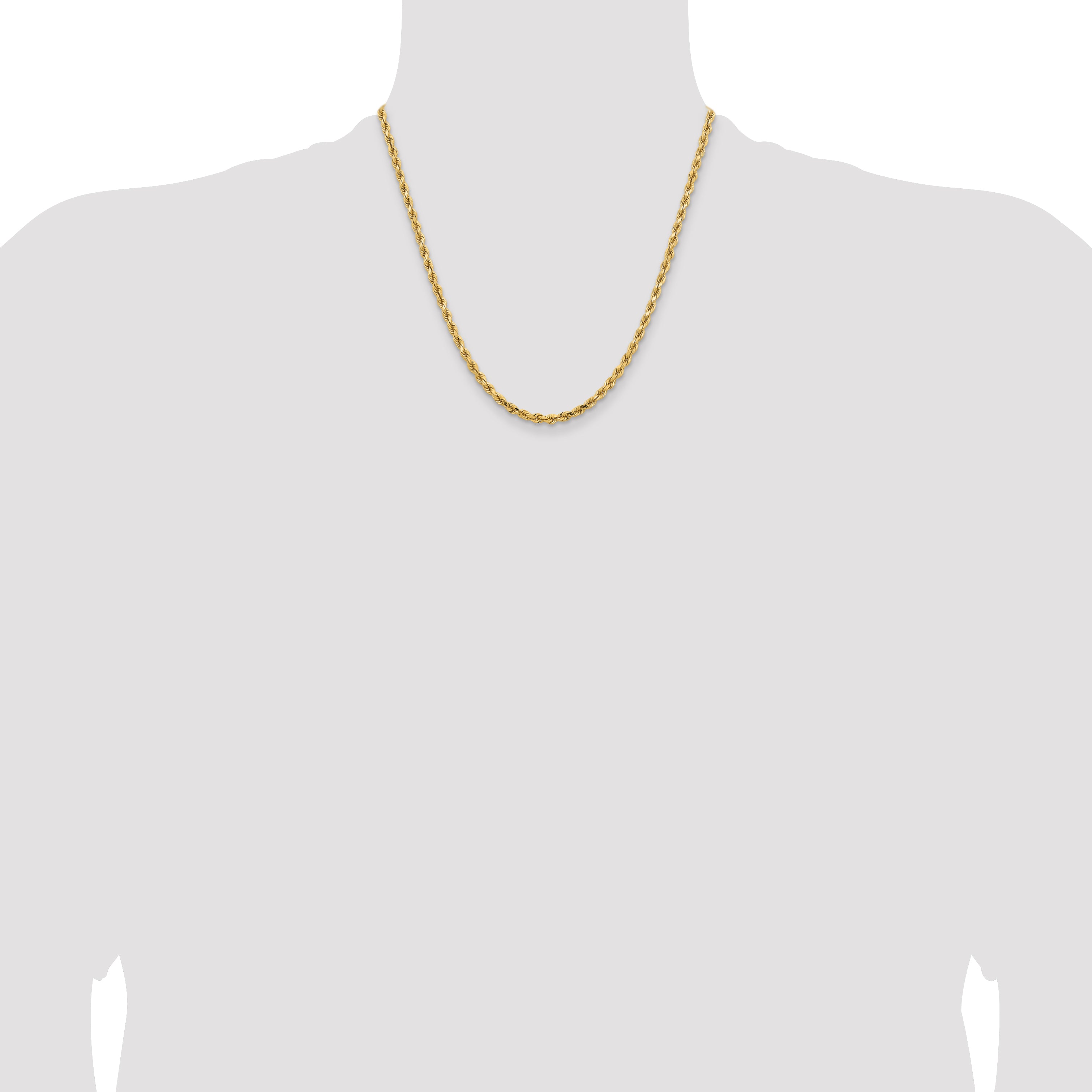 14K 3.75mm Diamond-Cut Rope Chain