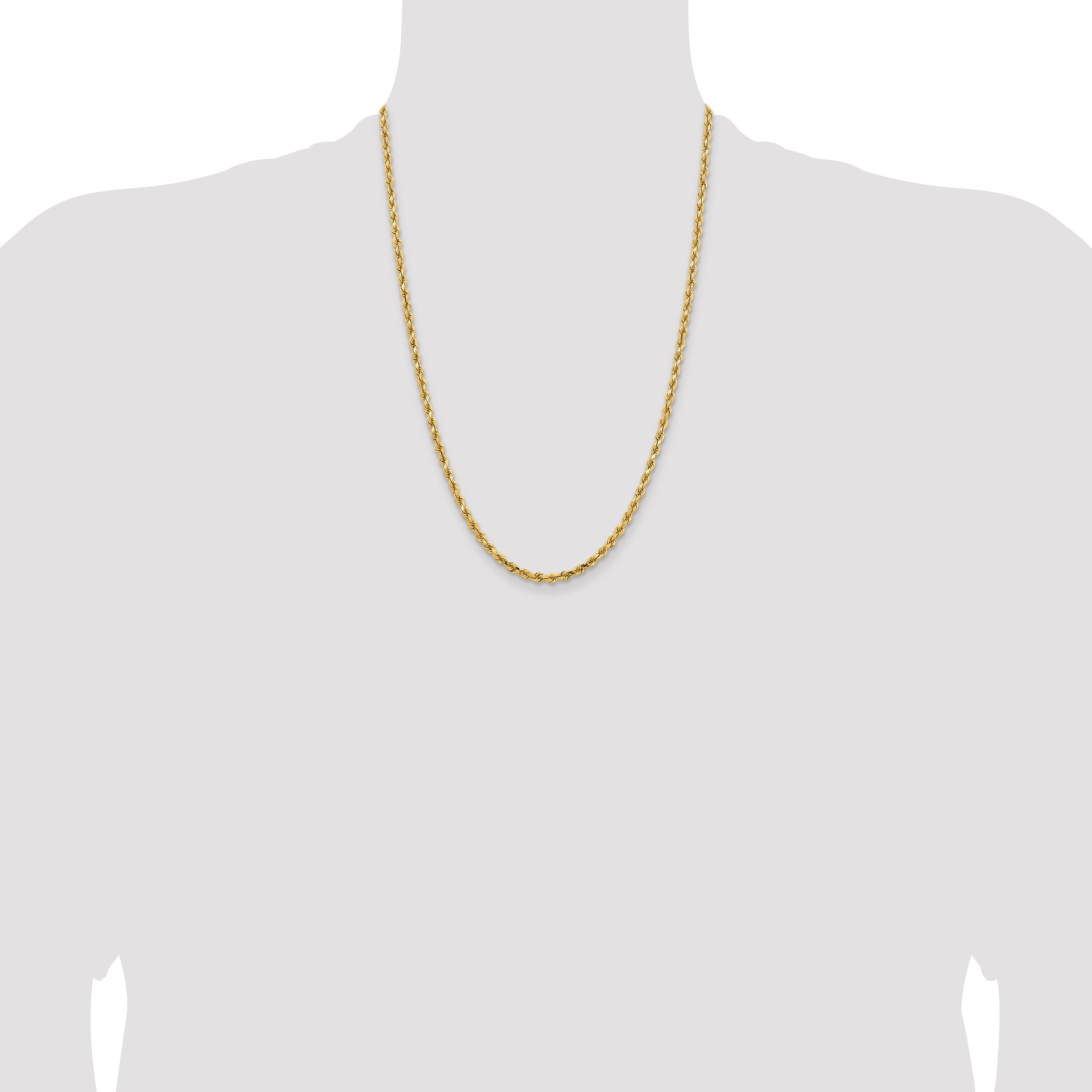 14K 3.75mm Diamond-Cut Rope Chain