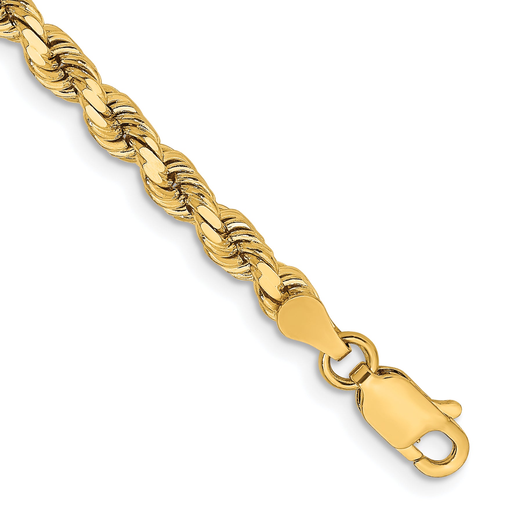 14K 3.75mm Diamond-Cut Rope Chain