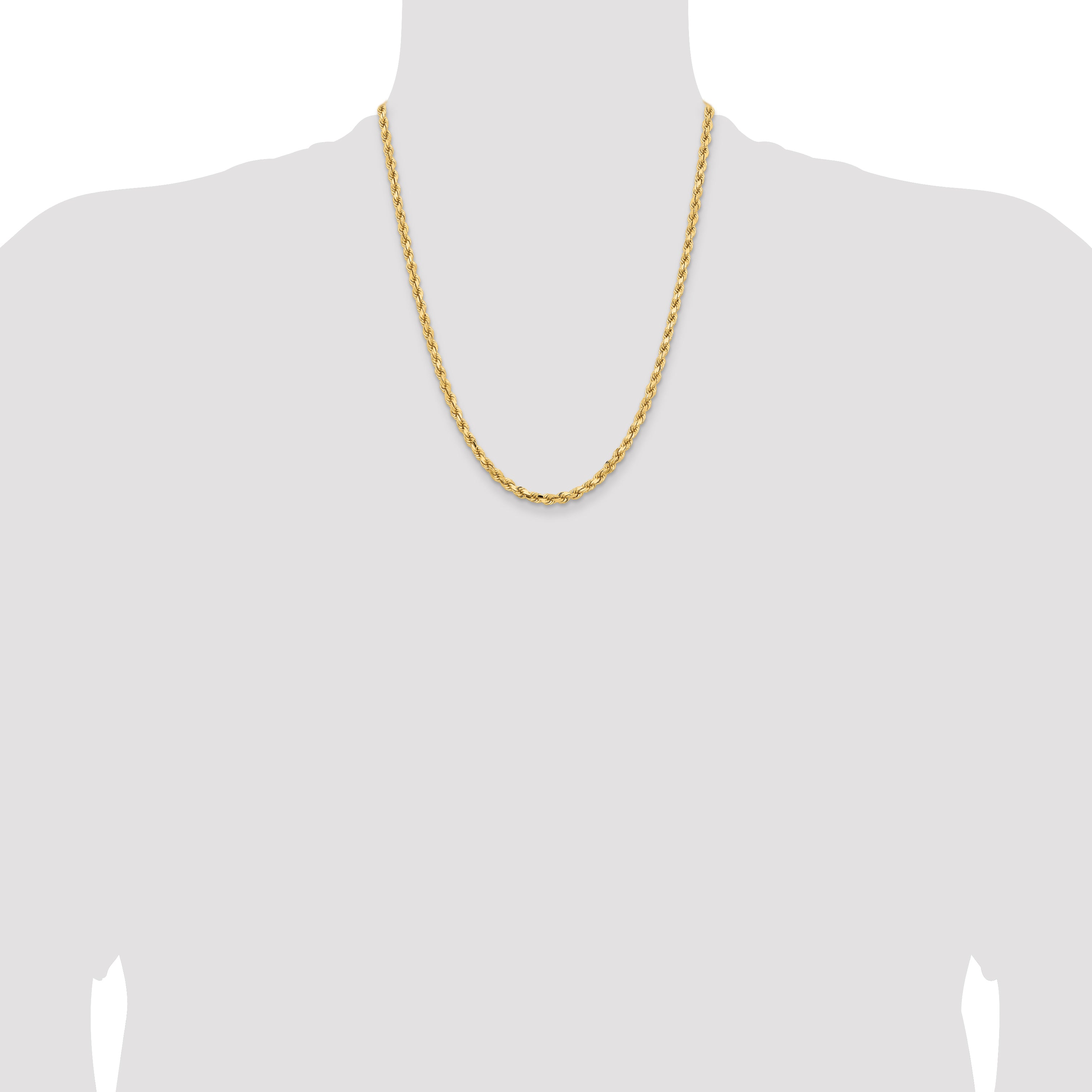 14K 4.25mm Diamond-Cut Rope Chain