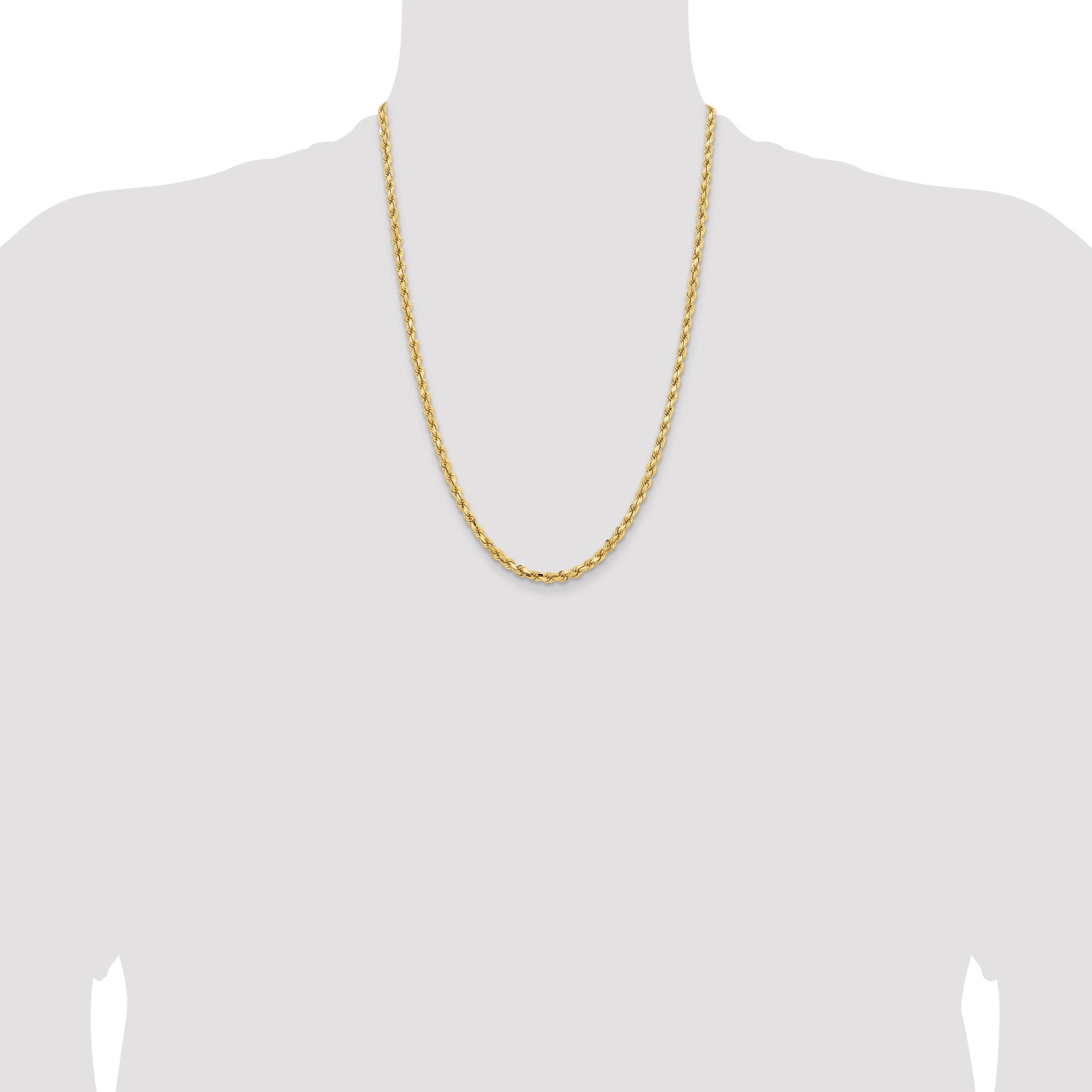 14K 4.25mm Diamond-Cut Rope Chain