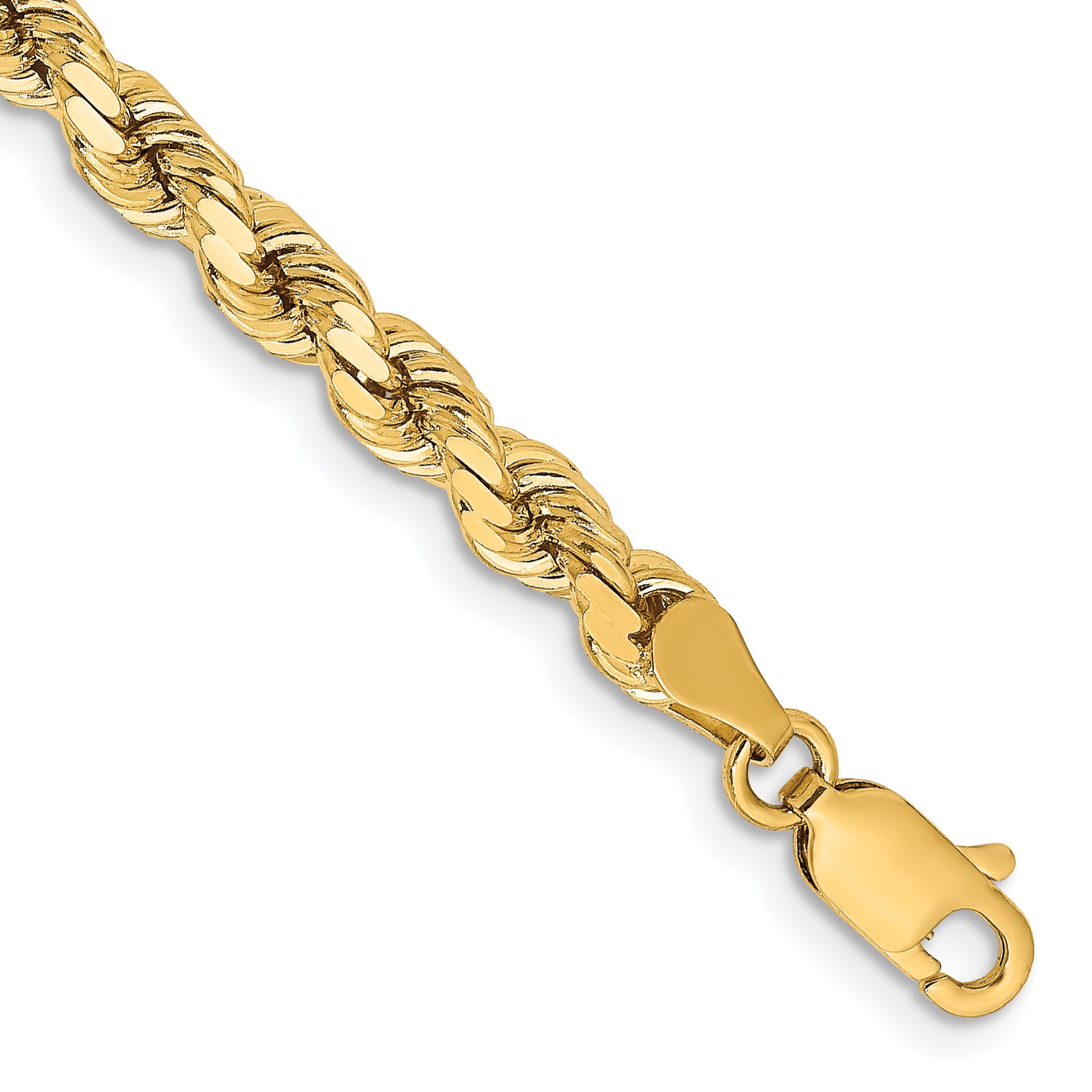 14K 4.25mm Diamond-Cut Rope Chain