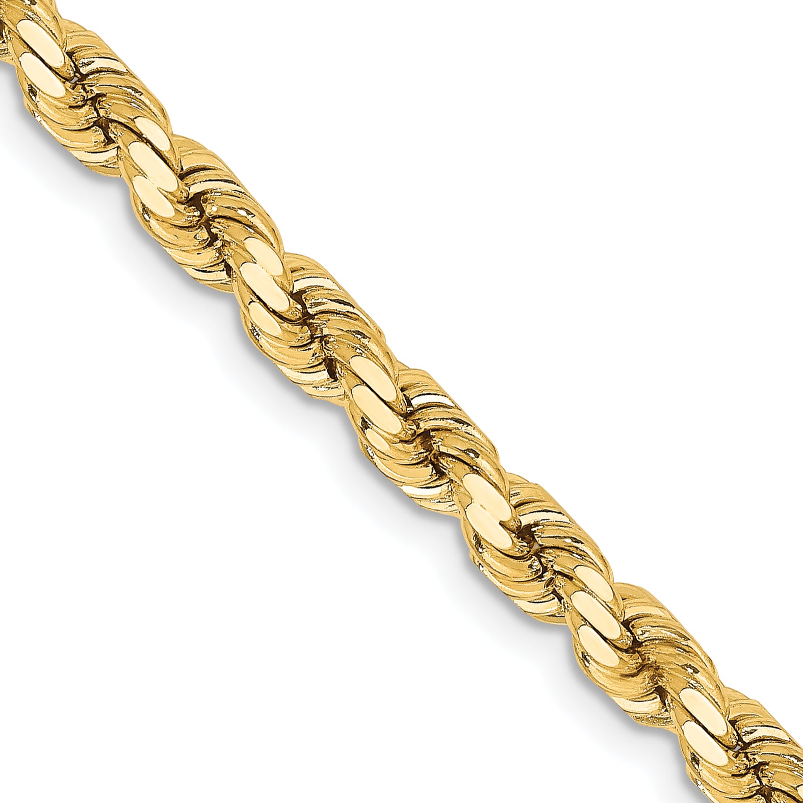 14K 4.25mm Diamond-Cut Rope Chain