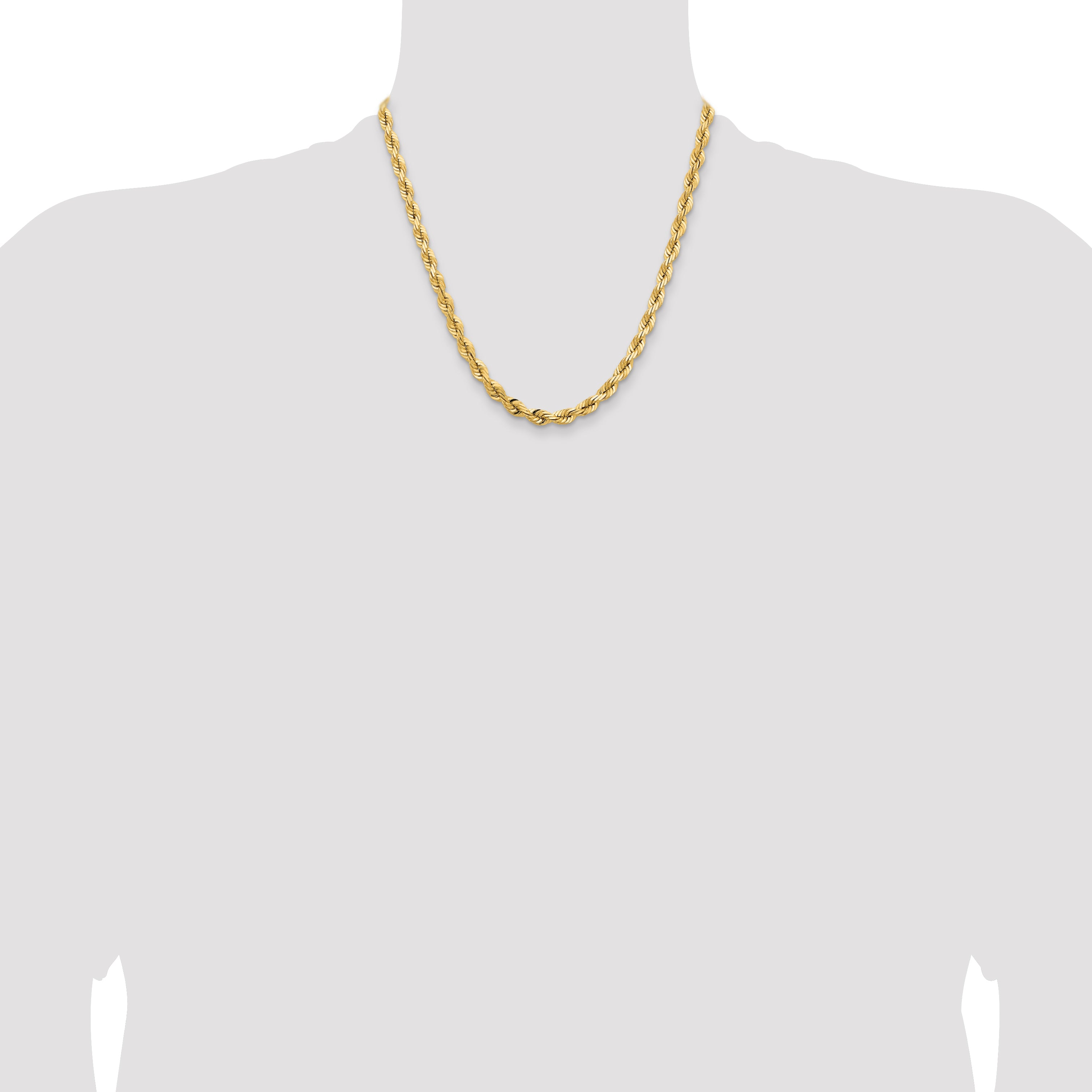 14K 5.5mm Diamond-Cut Rope Chain