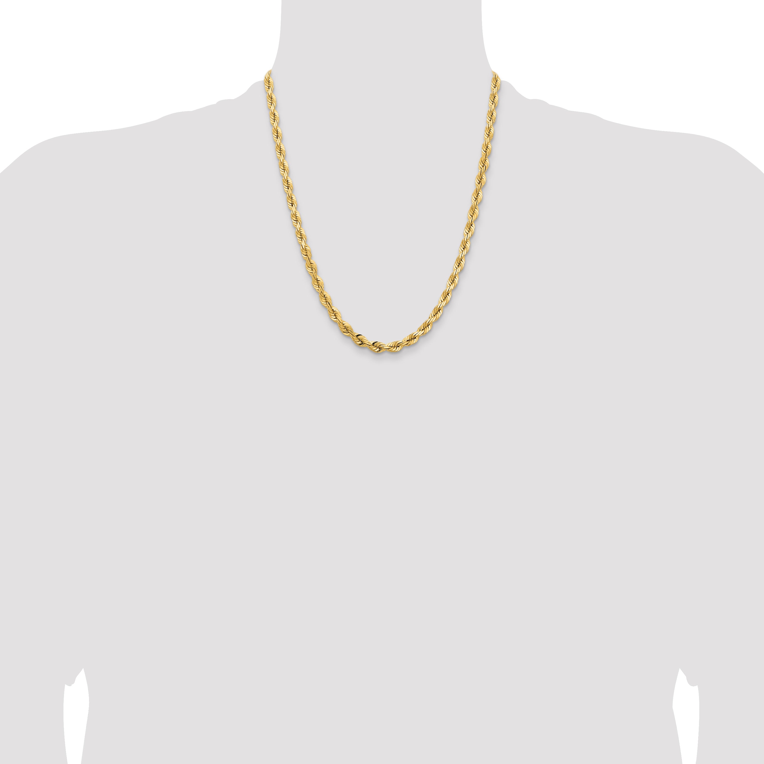 14K 5.5mm Diamond-Cut Rope Chain