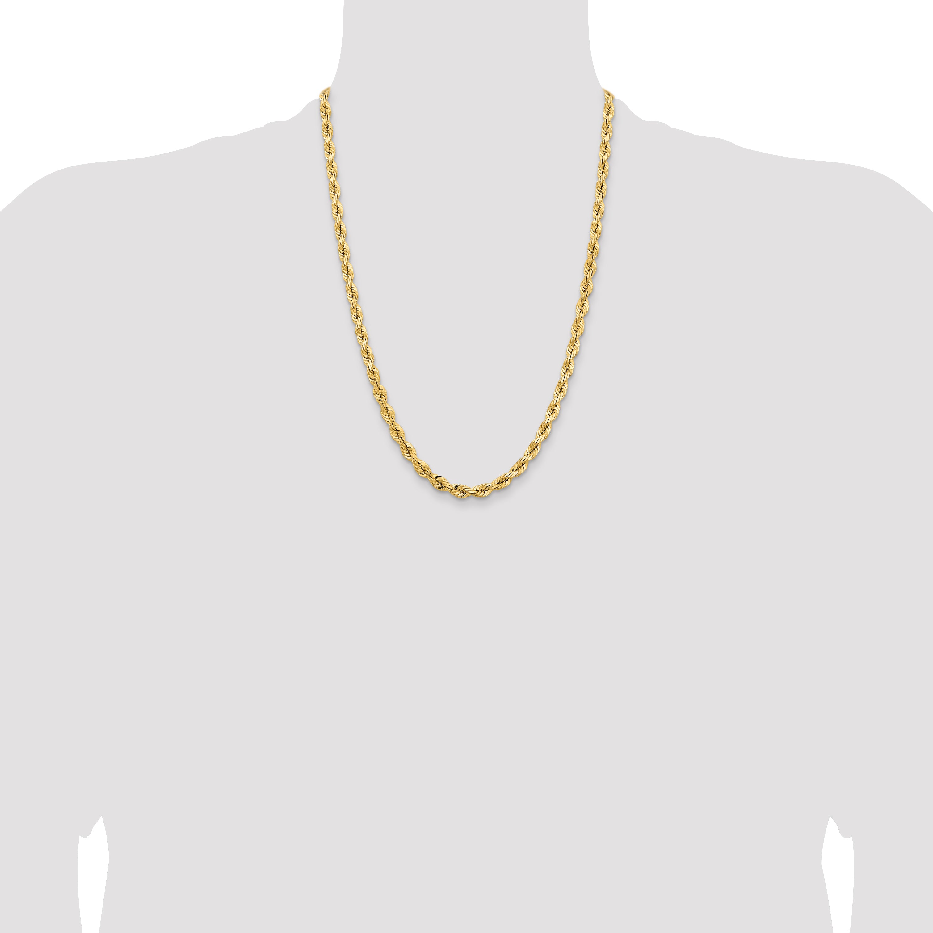 14K 5.5mm Diamond-Cut Rope Chain