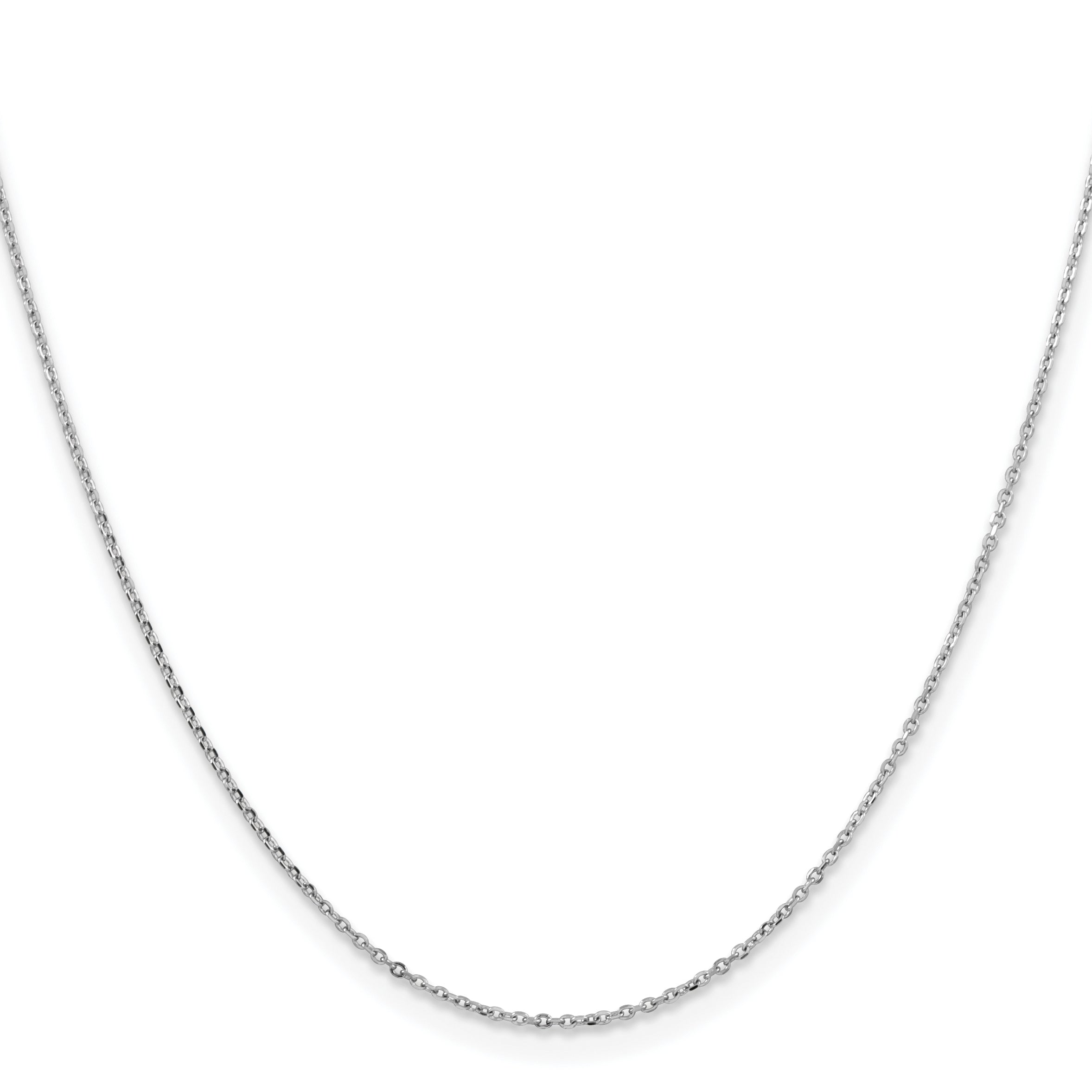 14K White Gold 1.05mm D/C Rolo Chain