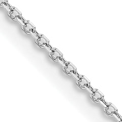 14K White Gold 1.05mm D/C Rolo Chain