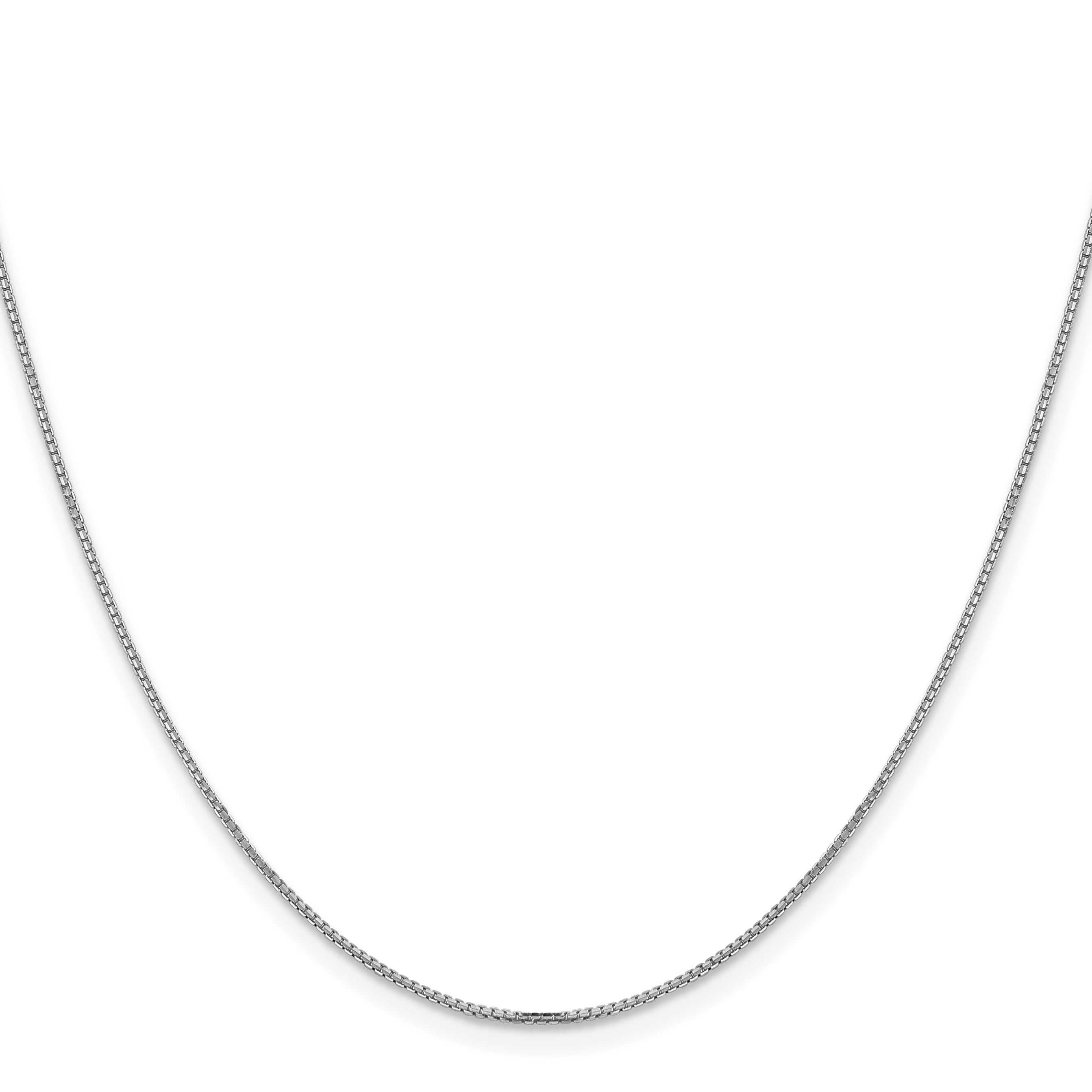 14K White Gold 1mm Concave Box Chain