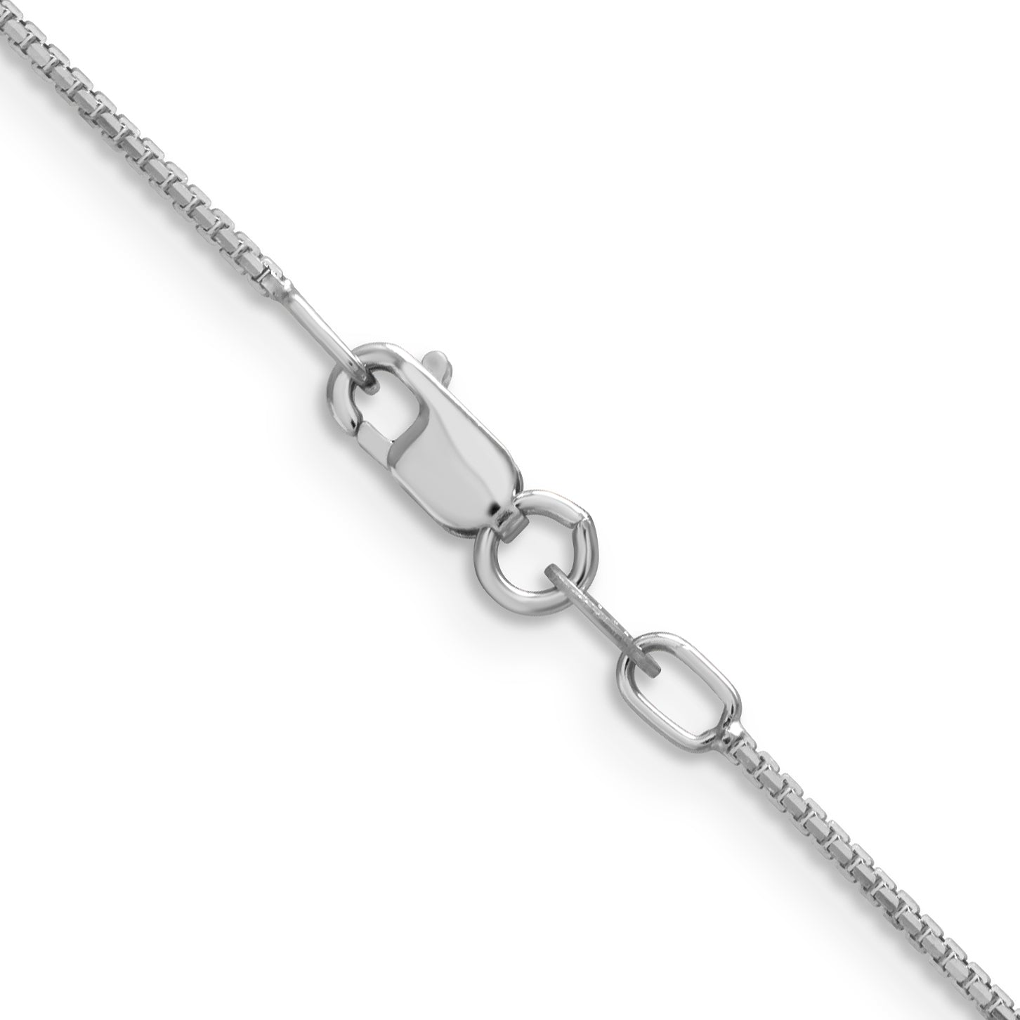 14K White Gold 1mm Concave Box Chain