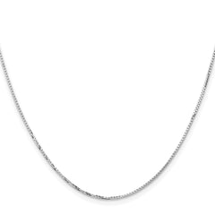 14K White Gold 1.10mm Concave Box Chain