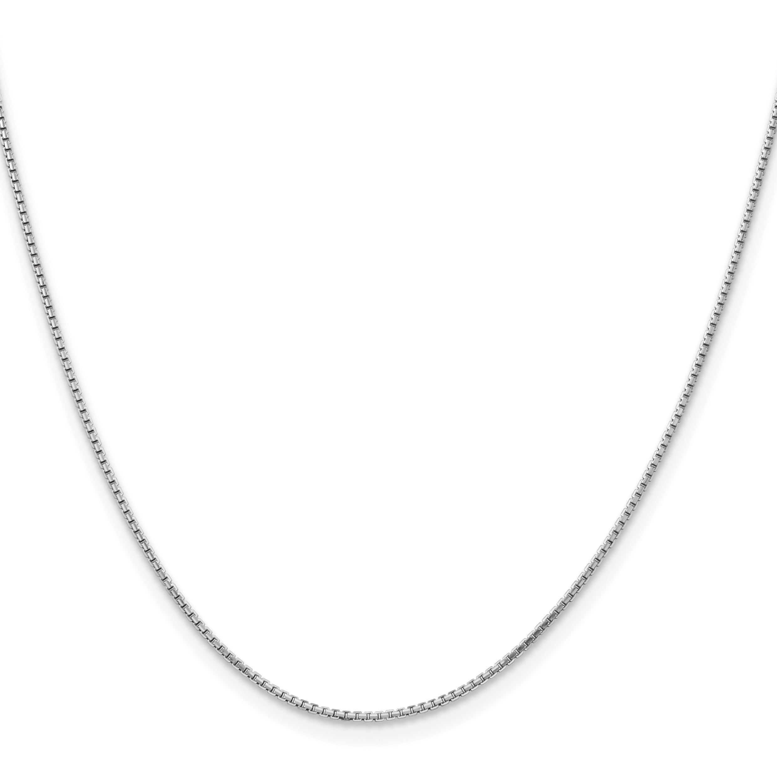 14K White Gold 1.2mm Concave Box Chain