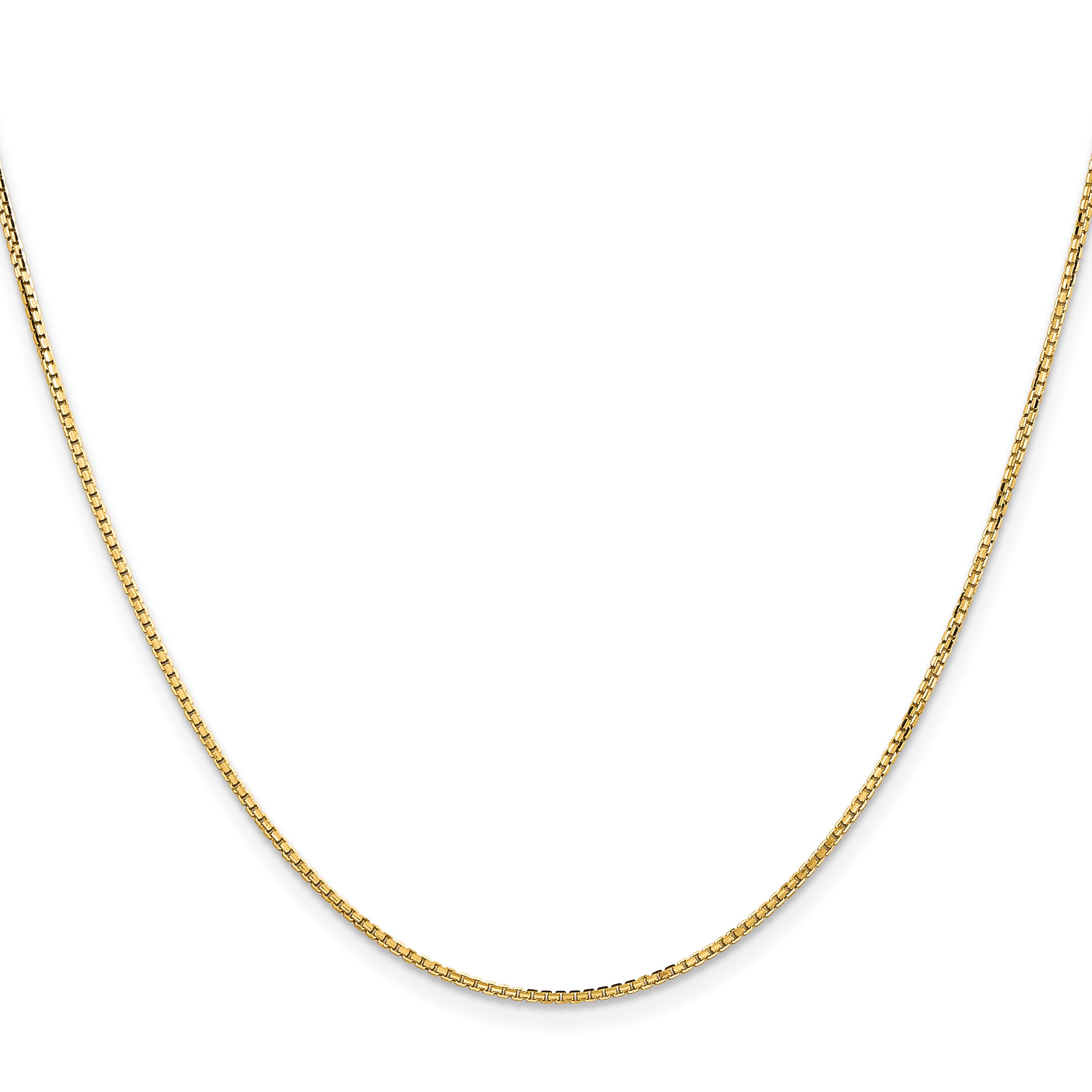 14K 1.3mm Concave Box Chain