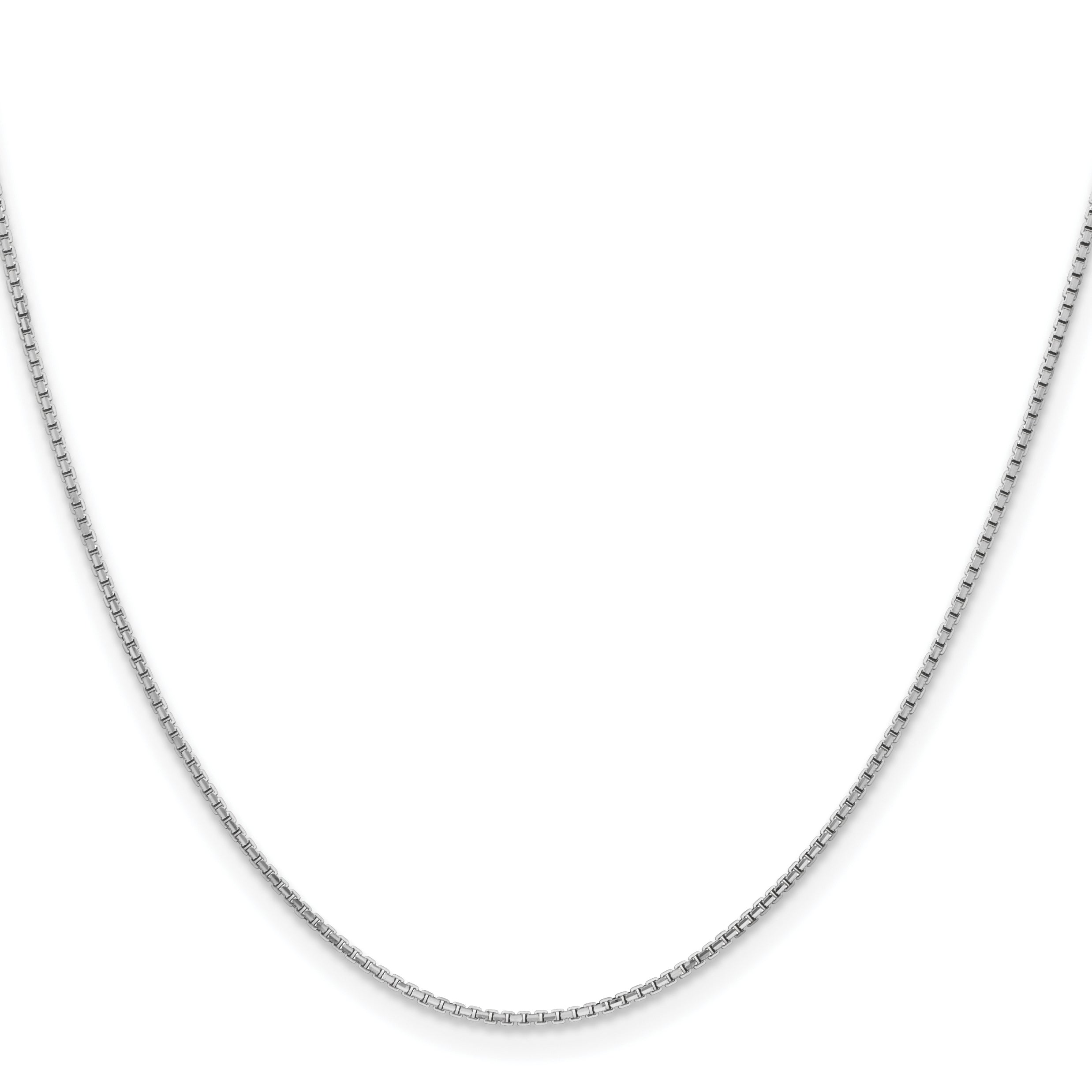 14K White Gold 1.3mm Concave Box Chain