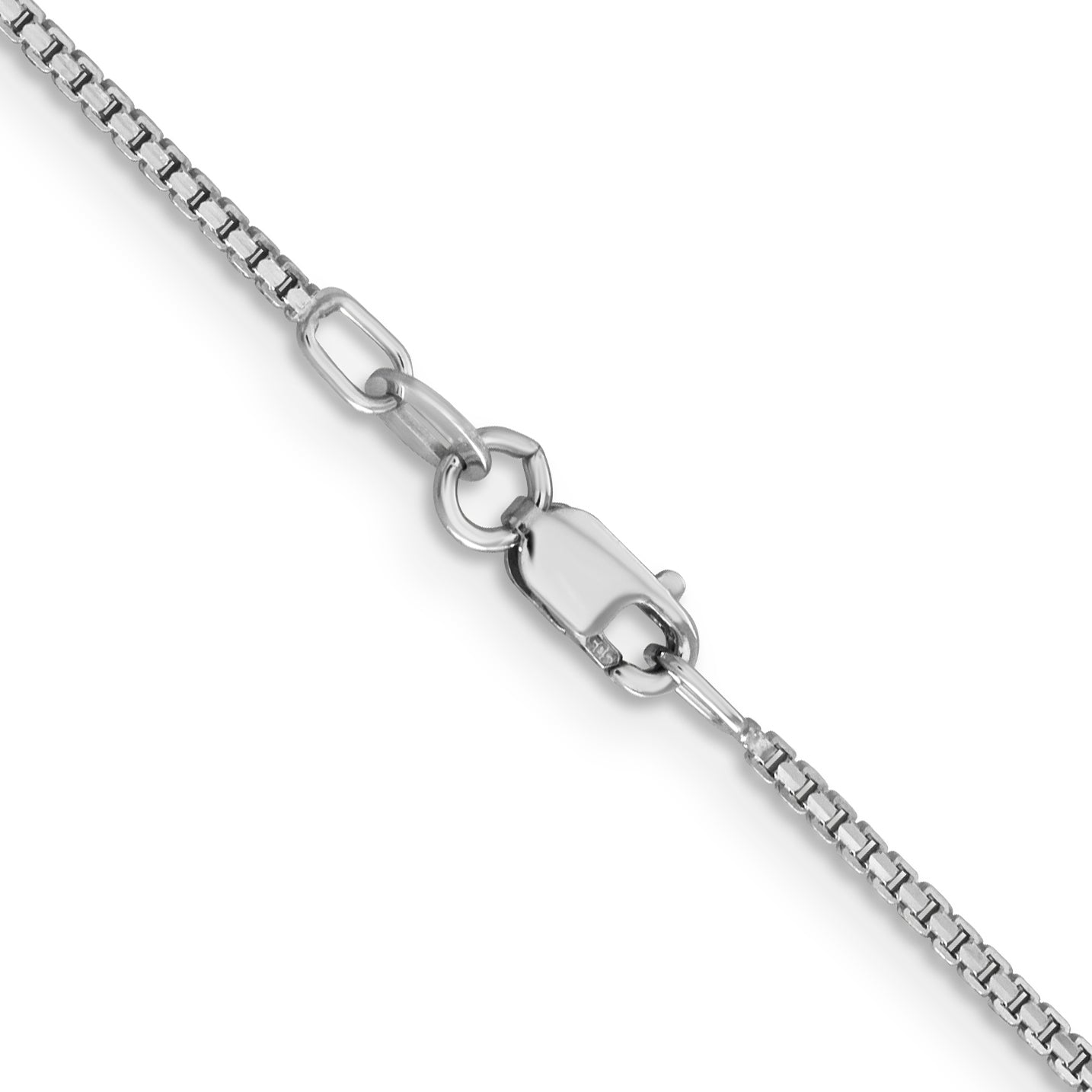 14K White Gold 1.45mm Concave Box Chain