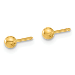 Inverness Stainless Steel 24K Gold-plated 3mm Ball Post Earrings