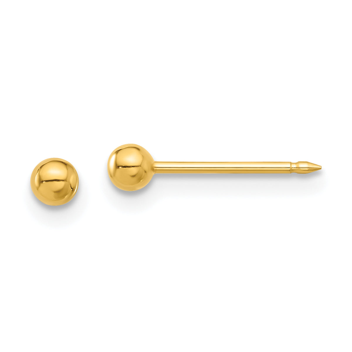 Inverness Stainless Steel 24K Gold-plated 3mm Ball Post Earrings