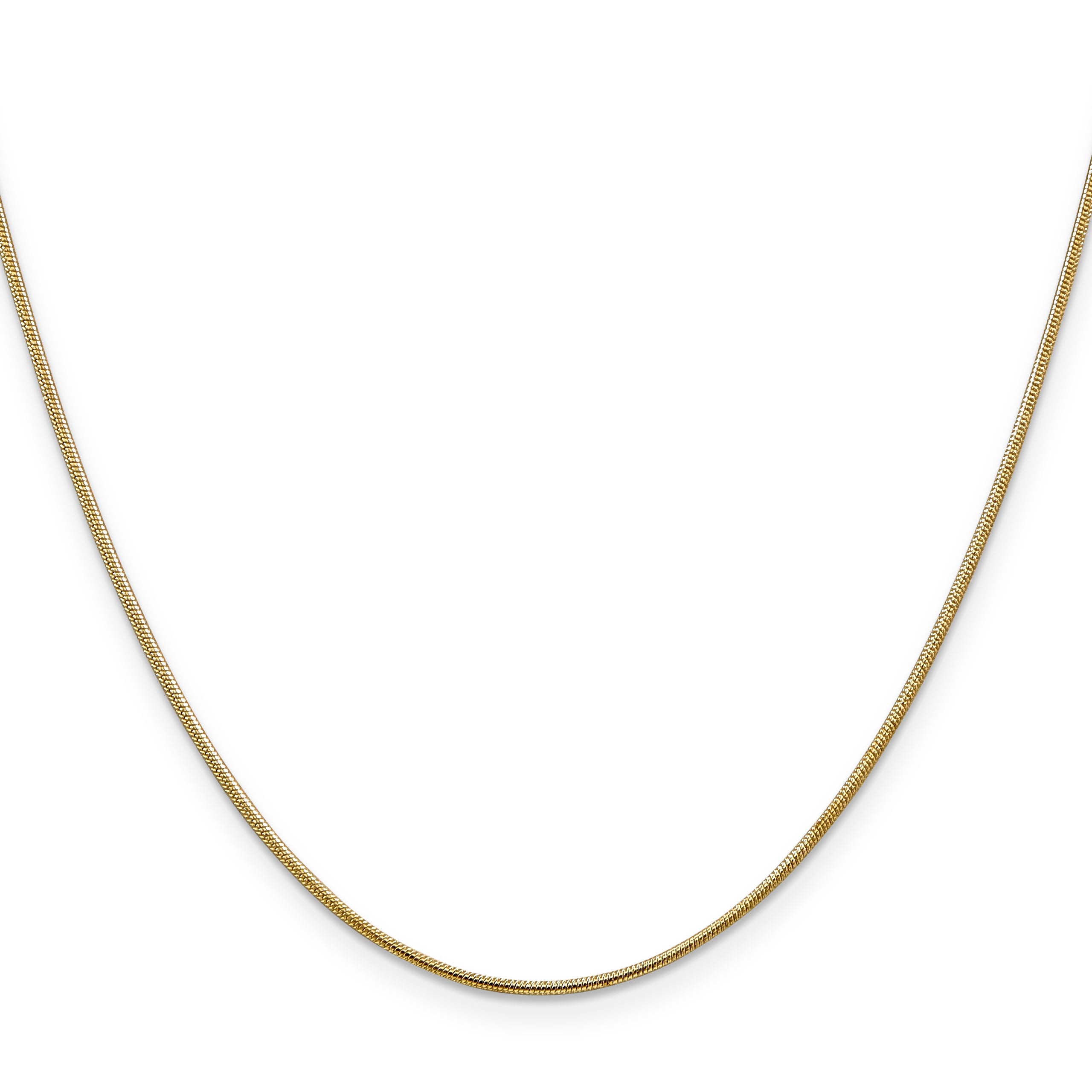 14K 1mm Round Snake Chain