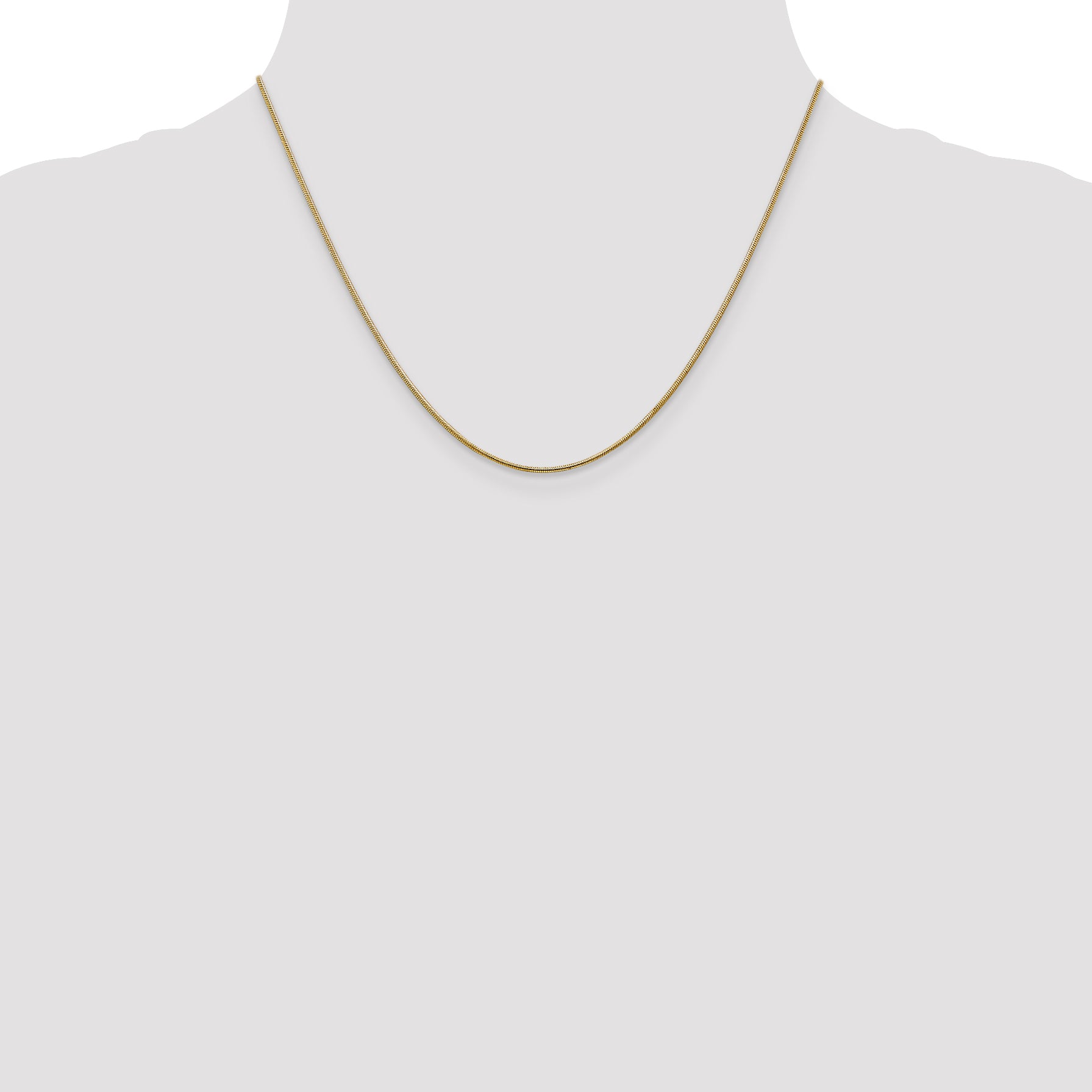 14K 1mm Round Snake Chain