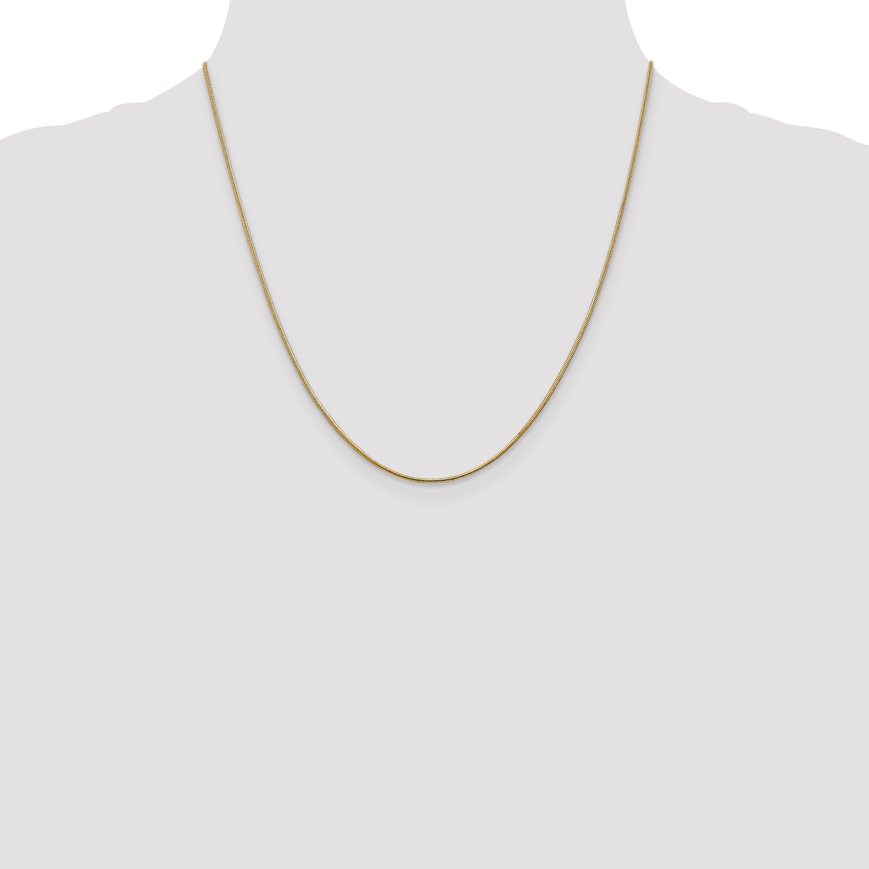 14K 1mm Round Snake Chain