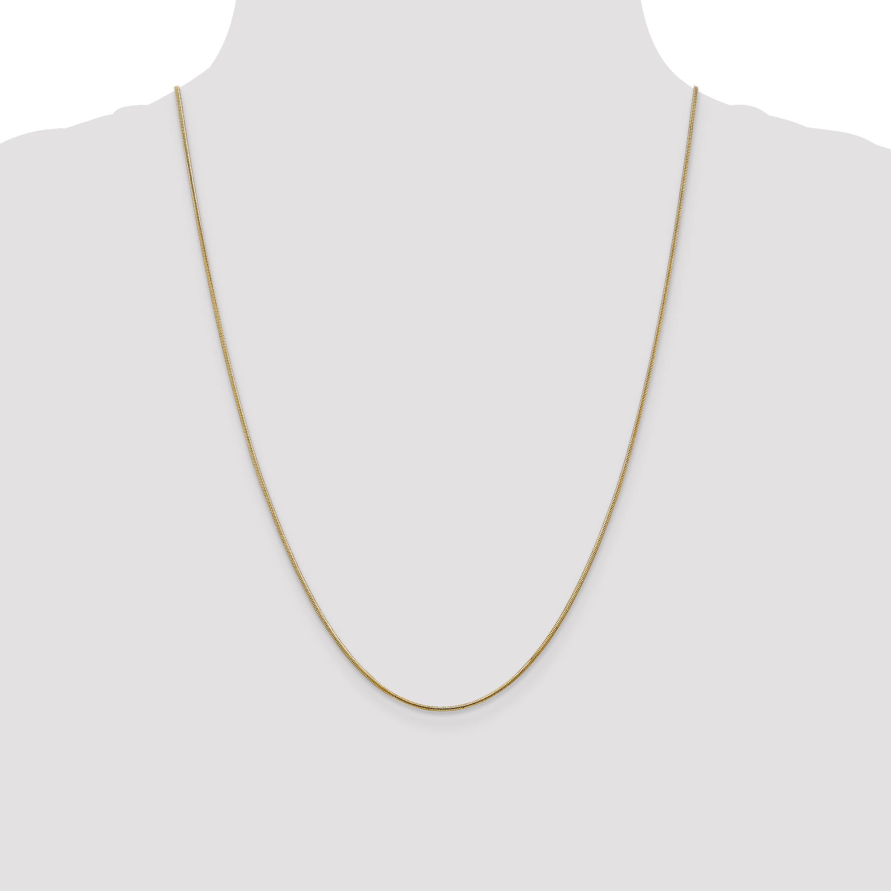 14K 1mm Round Snake Chain