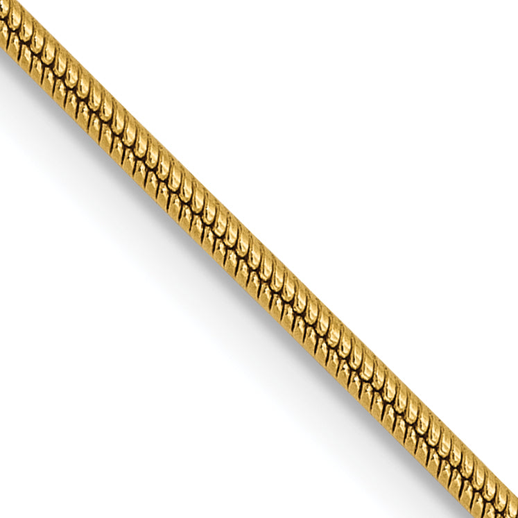 14K 1mm Round Snake Chain