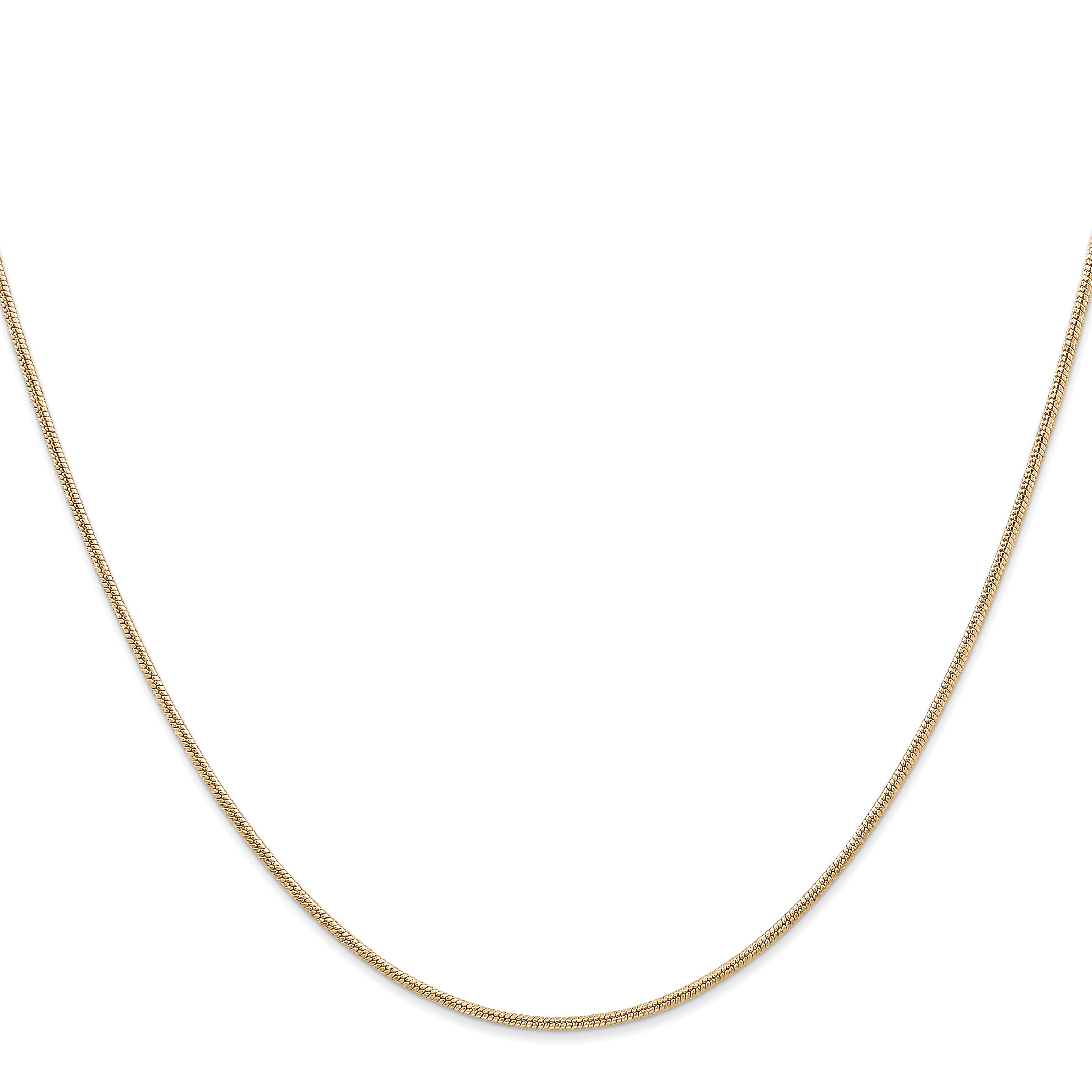 14K 1.3mm Round Snake Chain