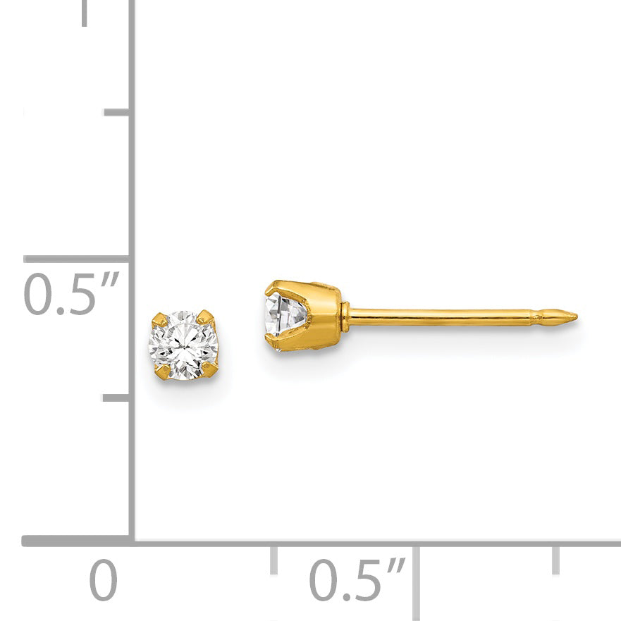 Inverness 14k 3mm CZ Earrings