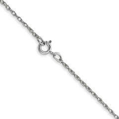 14K White Gold 13 inch Carded .7mm Cable Rope with Spring Ring Clasp Chain