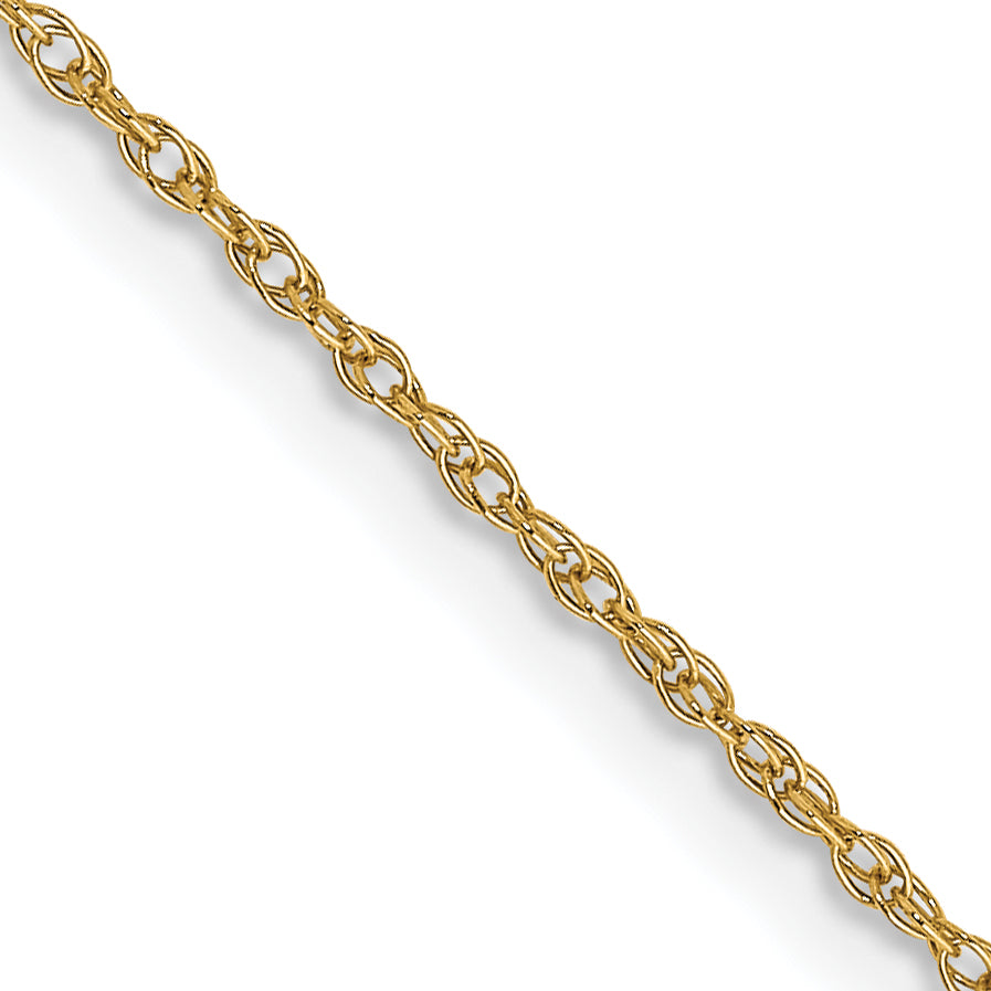 14K 24 inch Carded .7mm Cable Rope with Spring Ring Clasp Chain