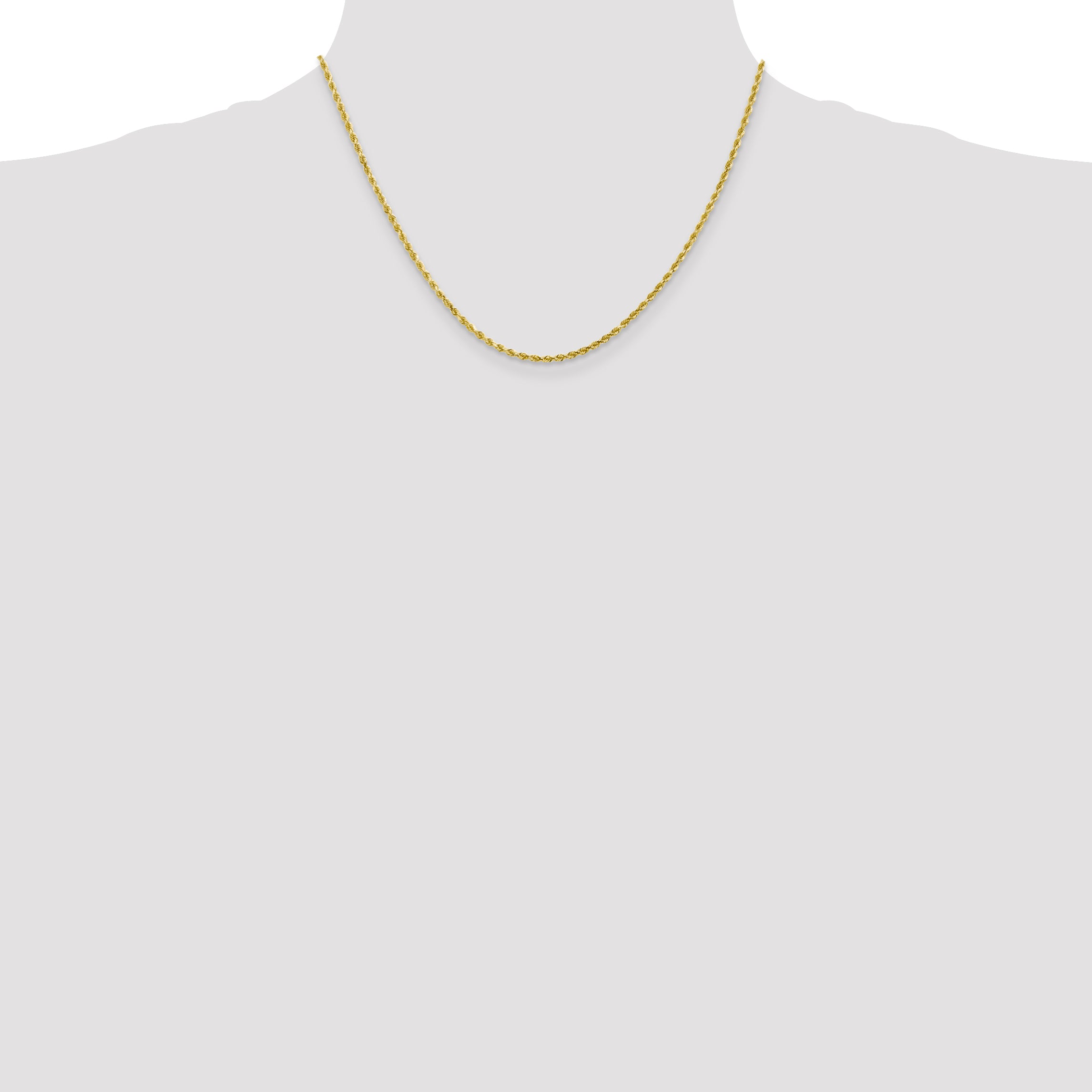 10K 2.25mm Diamond-Cut Rope Chain