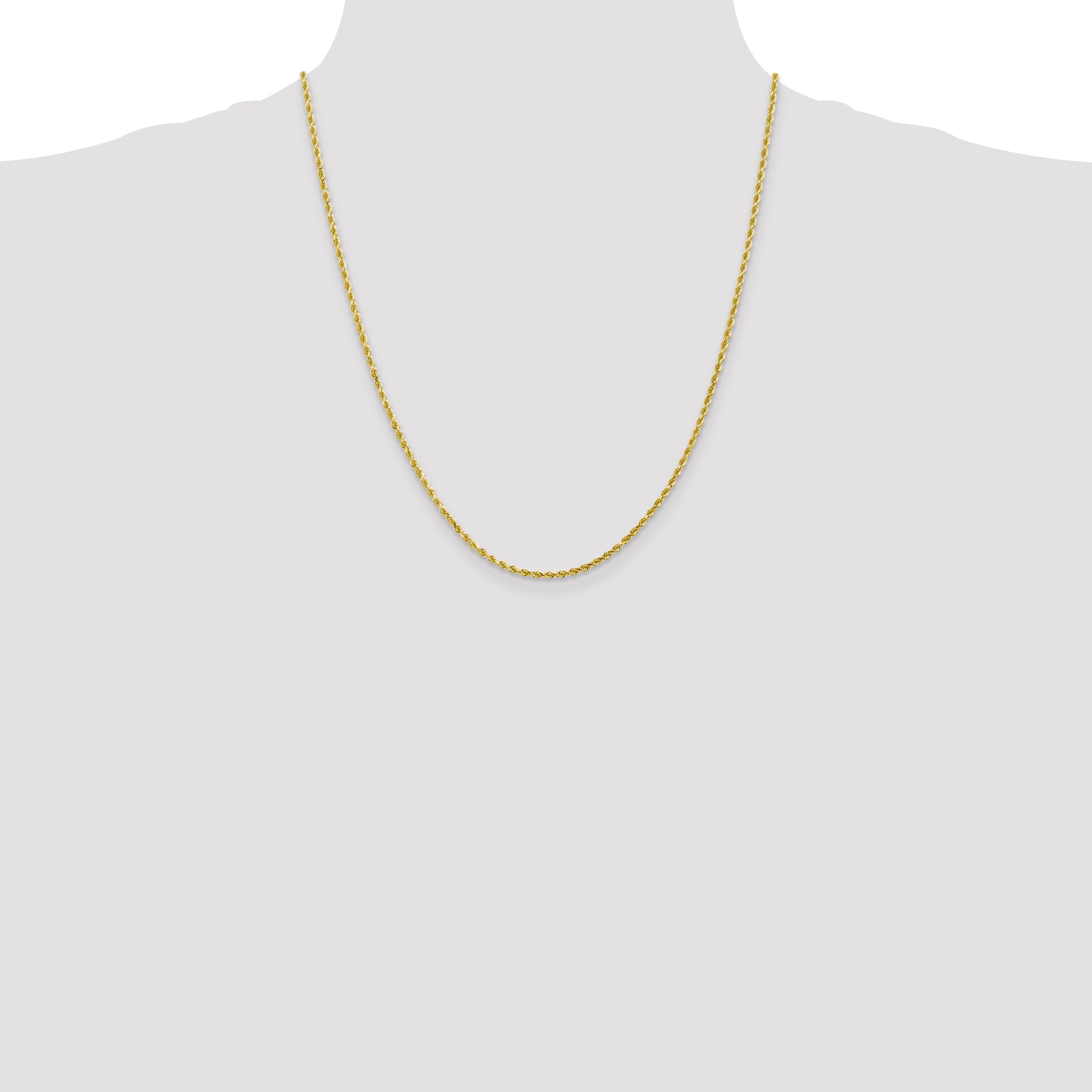 10K 2.25mm Diamond-Cut Rope Chain