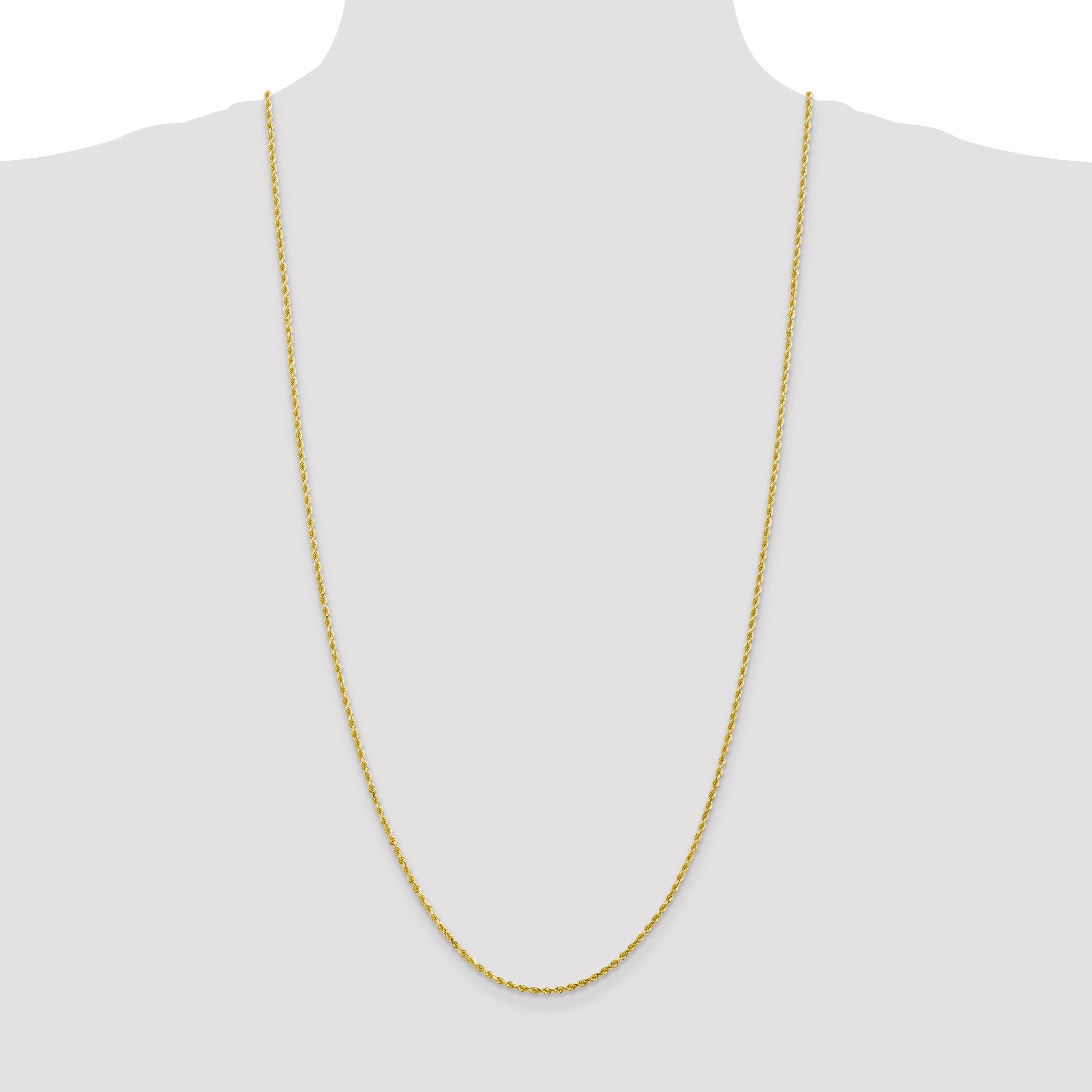 10K 2.25mm Diamond-Cut Rope Chain