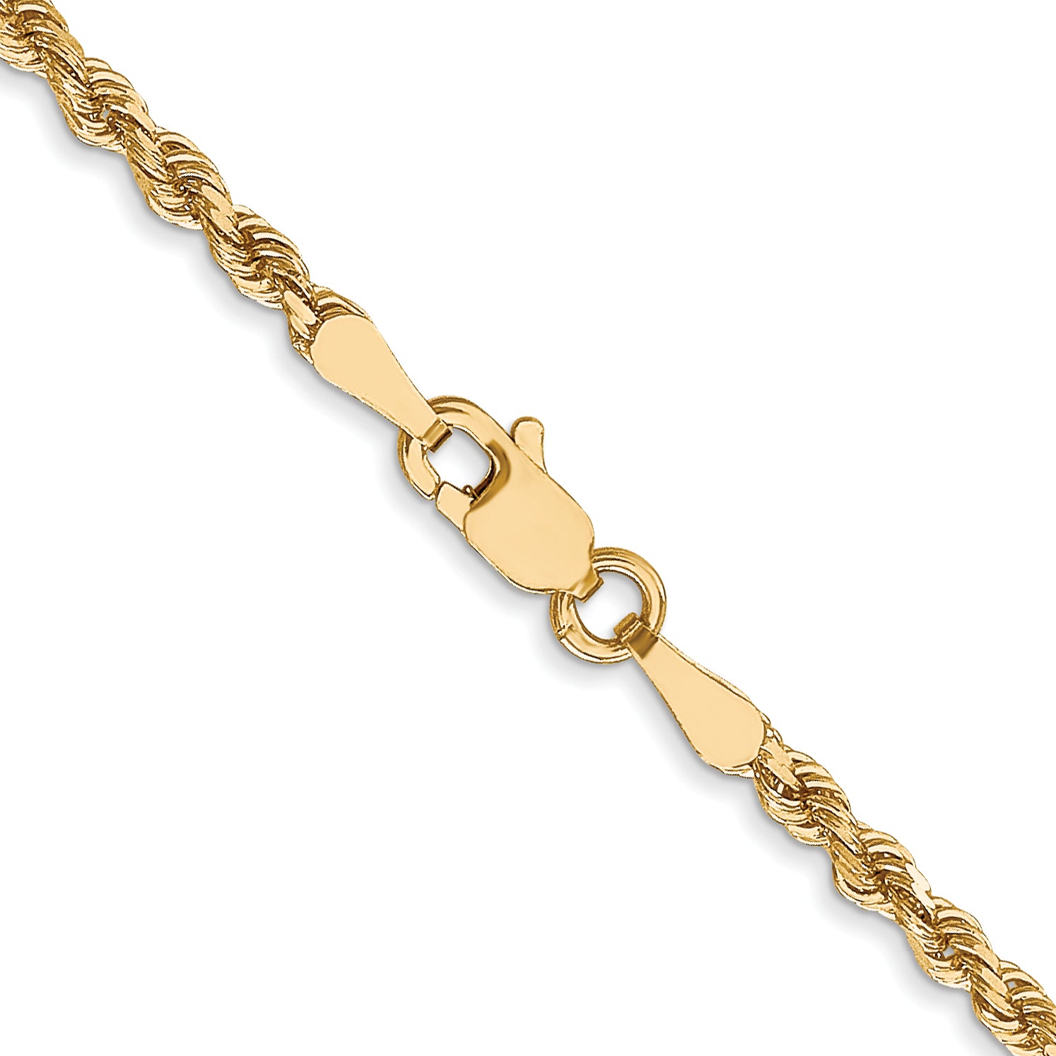 10K 2.5mm Diamond-Cut Rope Chain