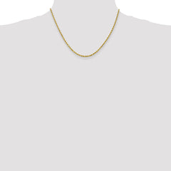 10K 2.5mm Diamond-Cut Rope Chain