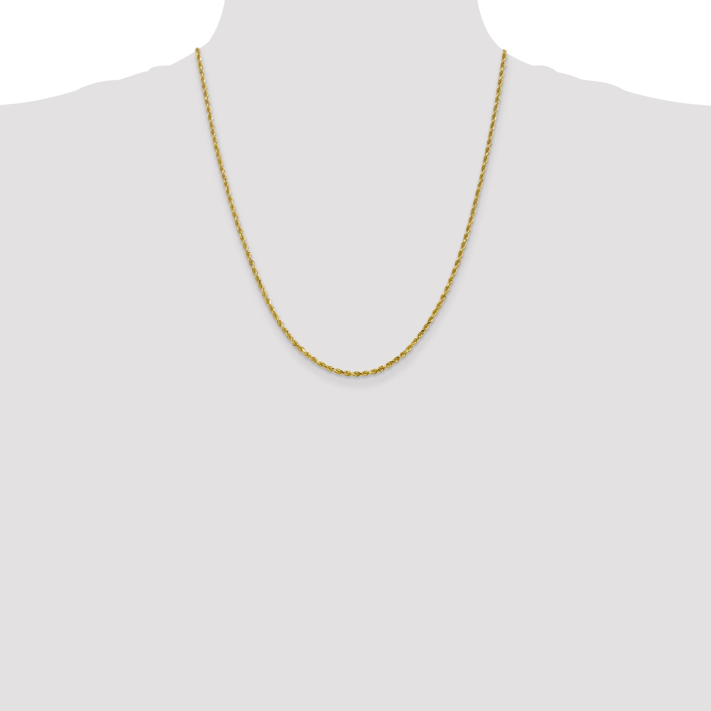 10K 2.5mm Diamond-Cut Rope Chain