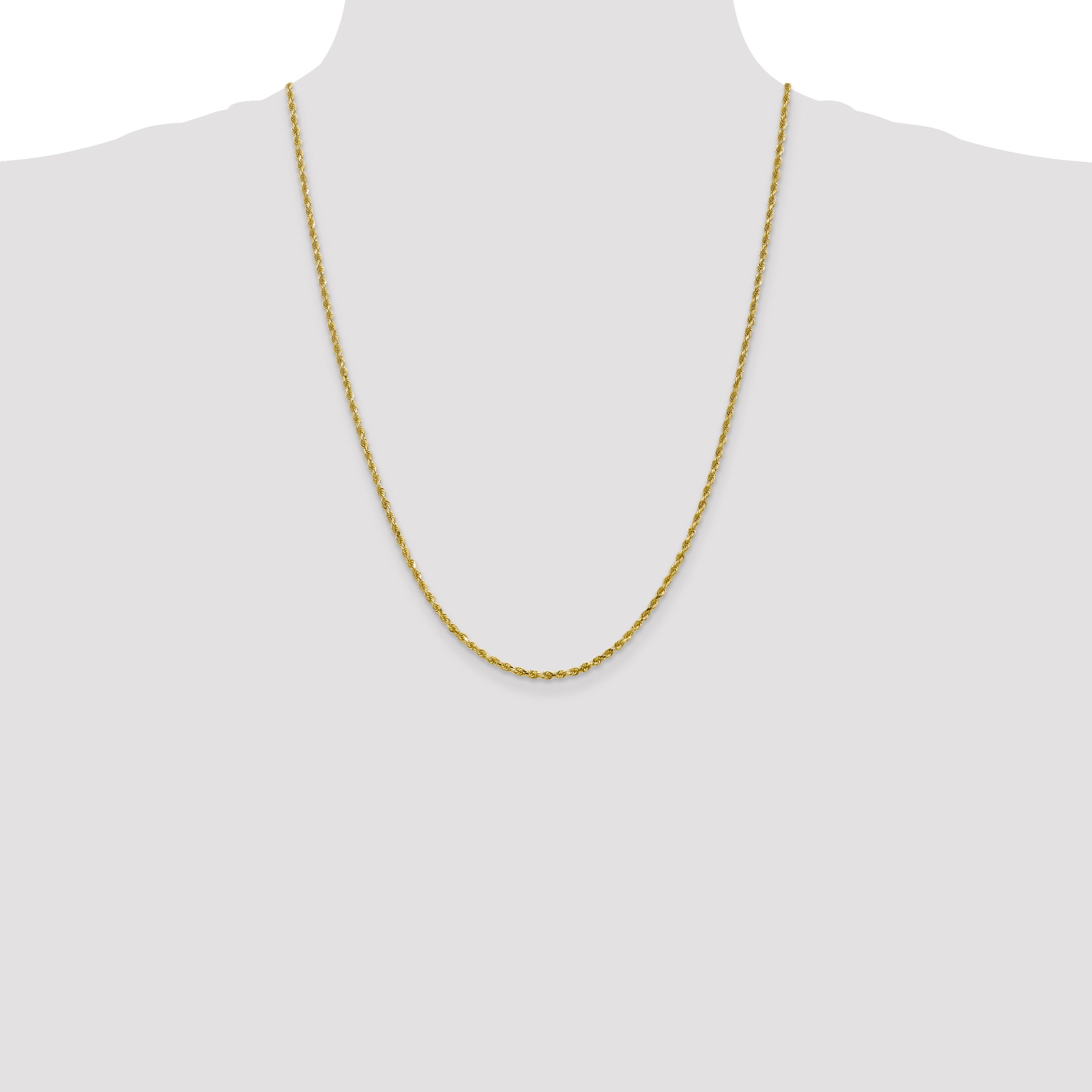 10K 2.5mm Diamond-Cut Rope Chain