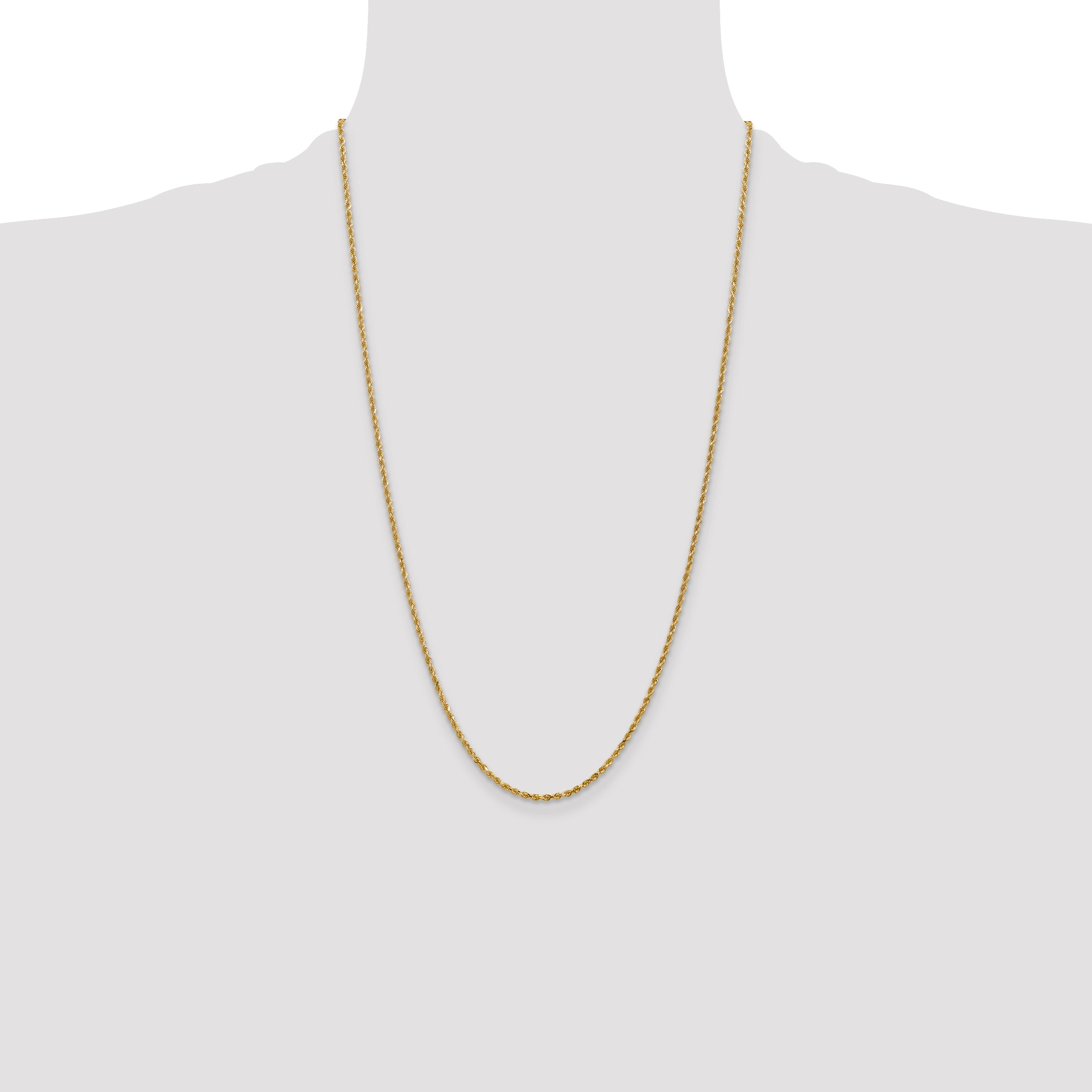 10K 2.5mm Diamond-Cut Rope Chain