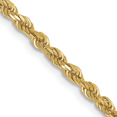 10K 2.5mm Diamond-Cut Rope Chain