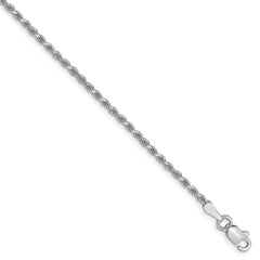 10K White Gold 1.75mm Diamond-Cut Rope Chain