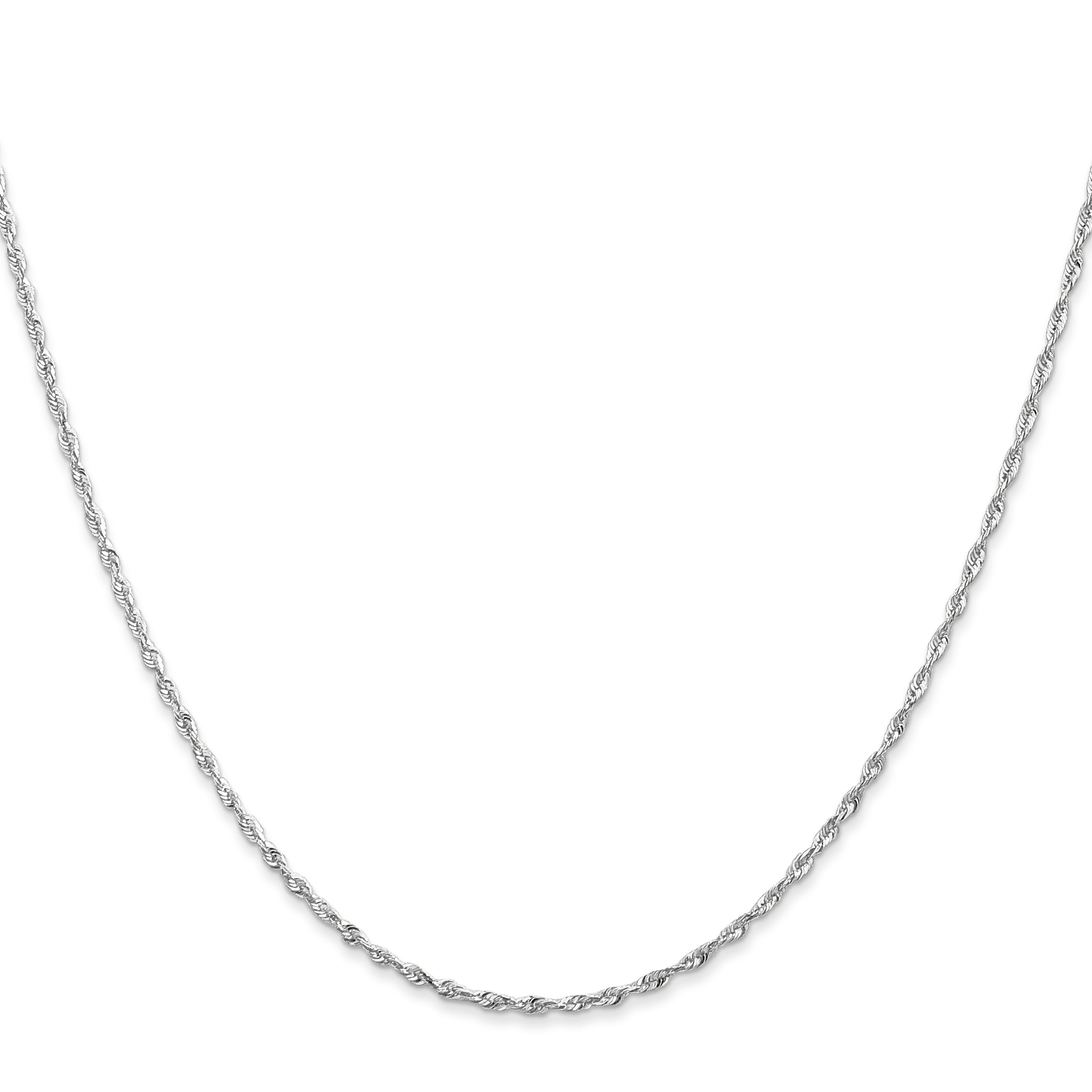 10K White Gold 2.5mm Diamond-Cut Lightweight Rope Chain